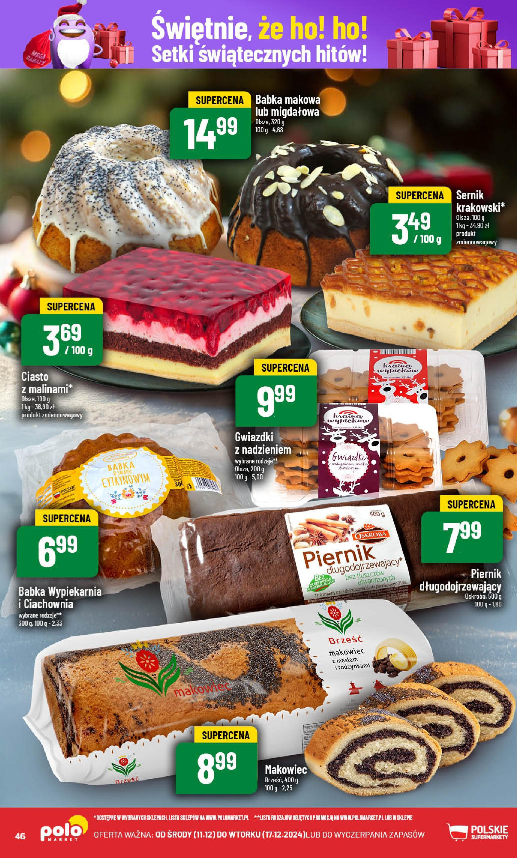 POLOmarket gazetka od 11.12.2024 | Boże Narodzenie 🎄🎁 | Strona: 46 | Produkty: Ciasto, Piernik, Babka