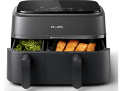 Philips NA350/00 Heißluftfritteuse mit zwei Körben (9 l, 2750 Watt, Schwarz)