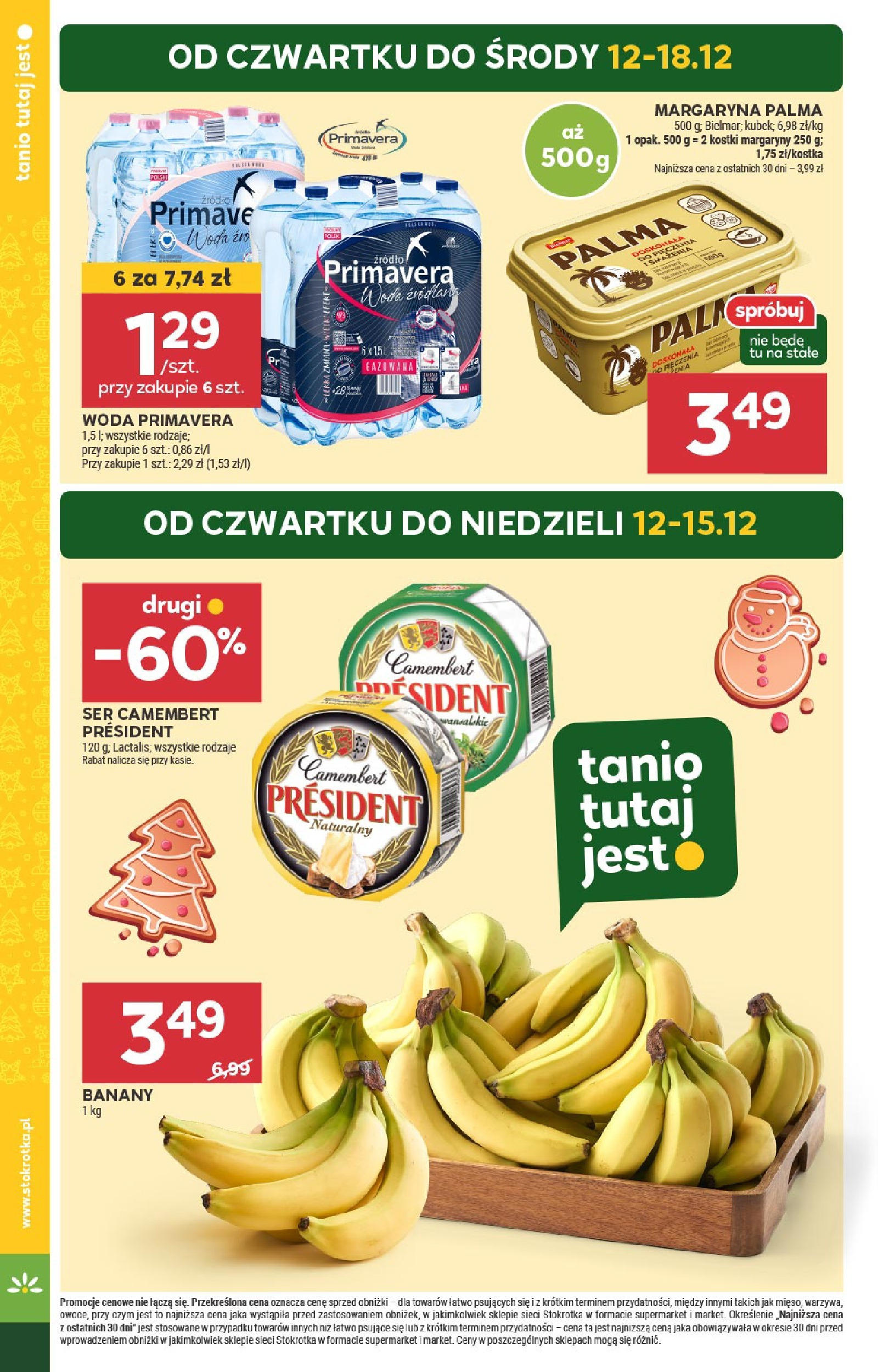 Stokrotka - Stokrotka SUPERMARKET gazetka do 14.12.2024 11.12.2024 - Promocje online | Strona: 4 | Produkty: Ser camembert, Stokrotka, Woda źródlana, Margaryna