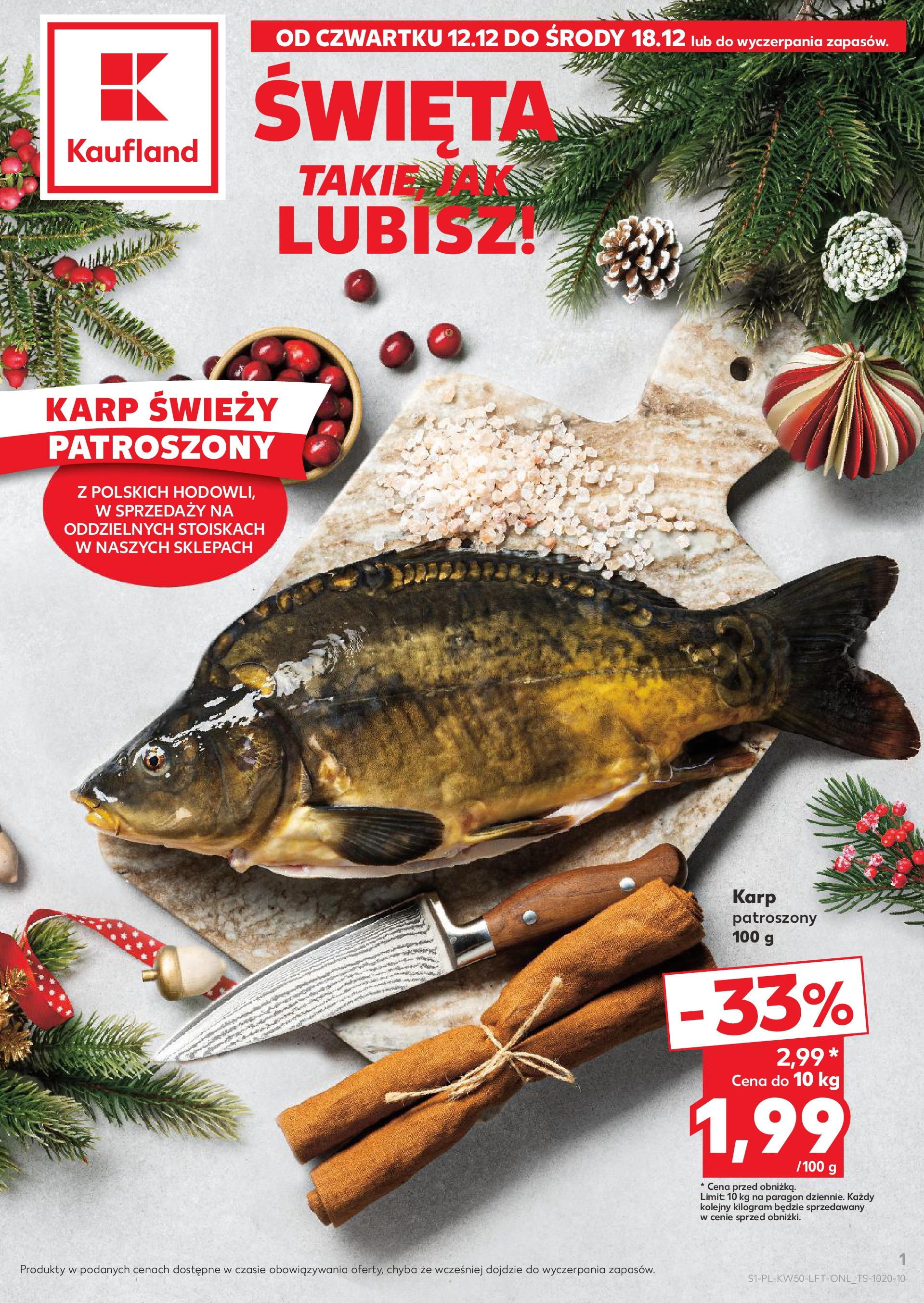 Kaufland - Kaufland gazetka do 18.12.2024 od 11.12.2024 - od jutra PDF | Strona: 1 | Produkty: Karp