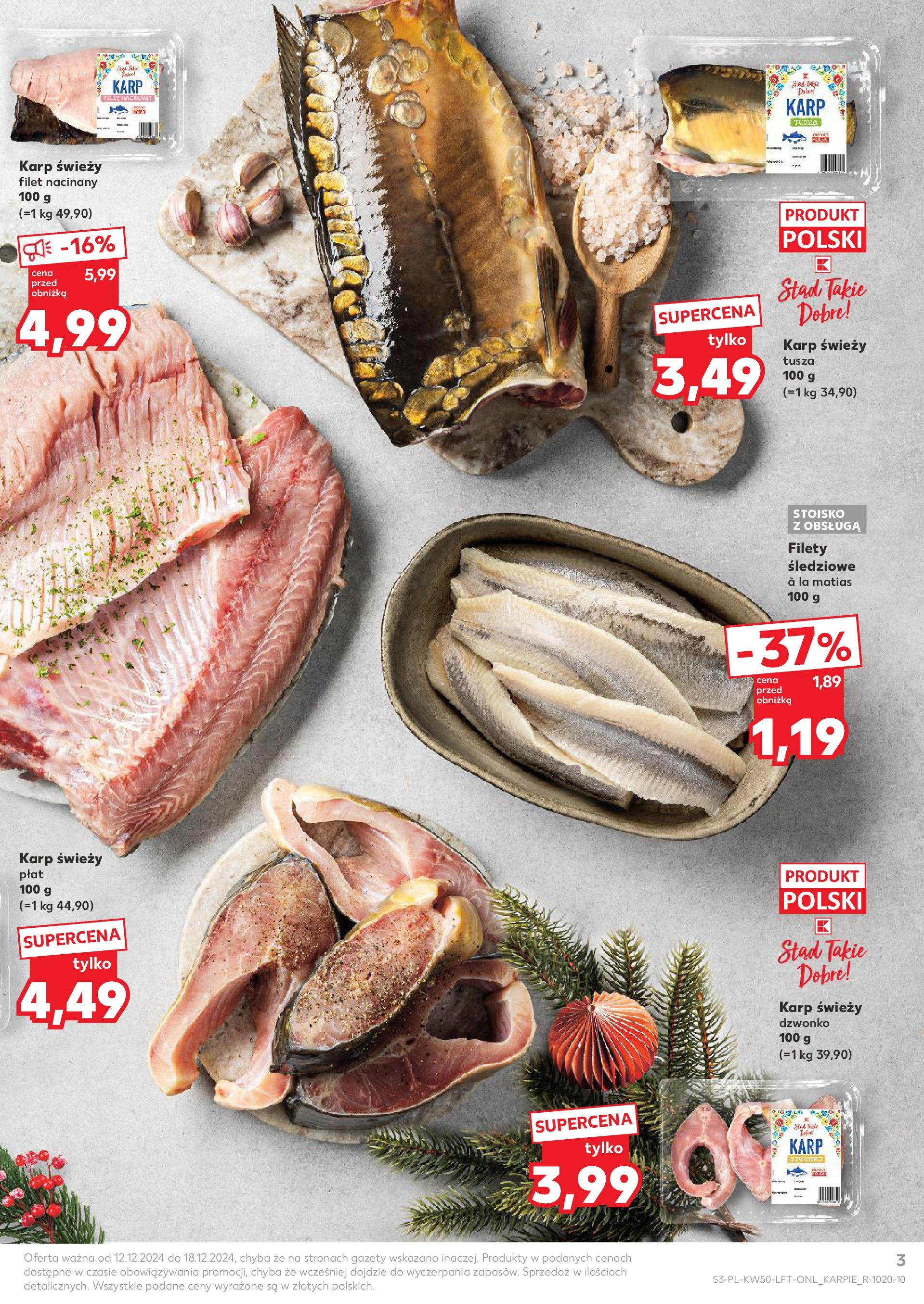 Kaufland - Kaufland gazetka do 18.12.2024 od 11.12.2024 - od jutra PDF | Strona: 3 | Produkty: Karp