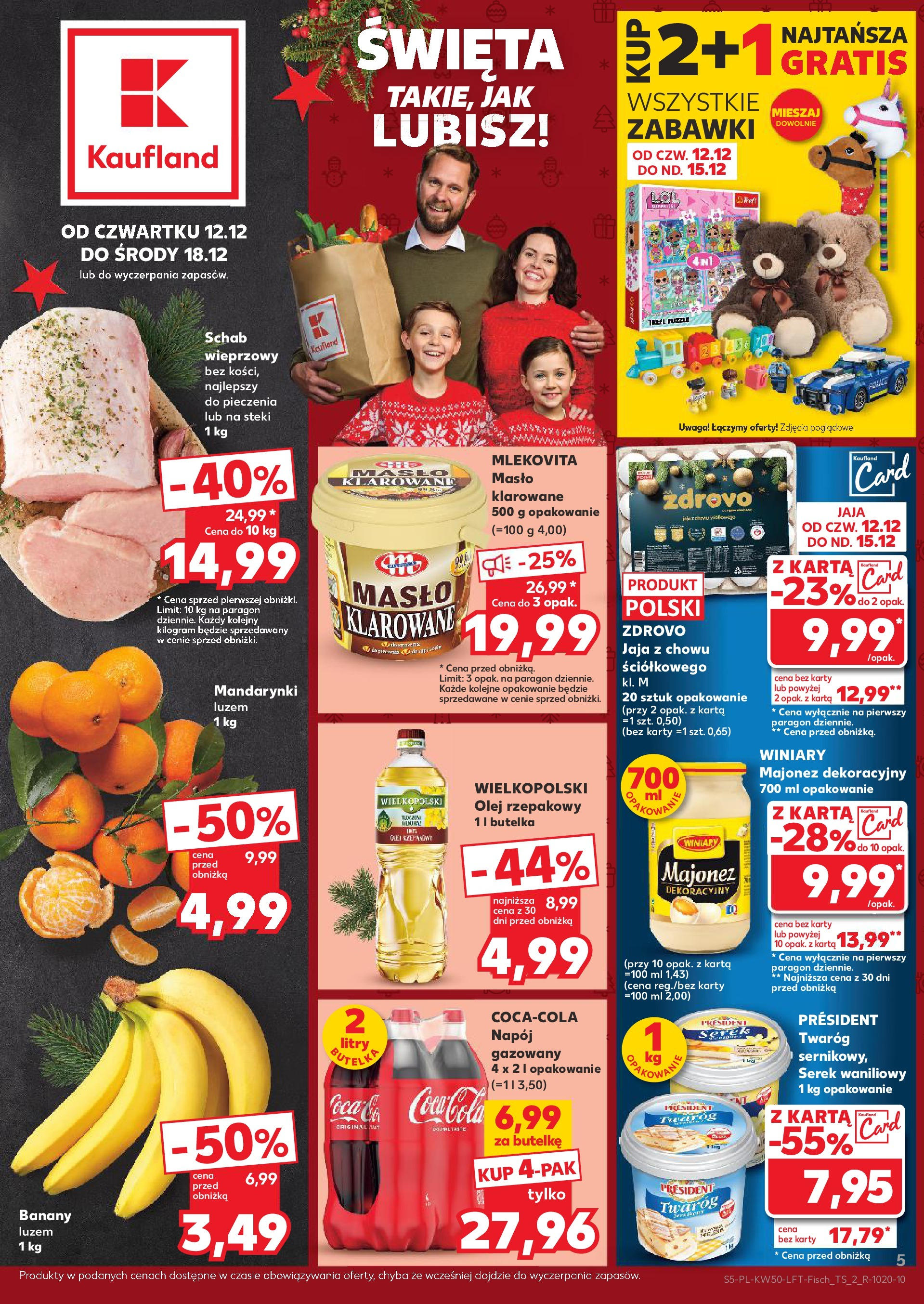 Kaufland - Kaufland gazetka do 18.12.2024 od 11.12.2024 - od jutra PDF | Strona: 5 | Produkty: Olej rzepakowy, Coca cola, Masło, Olej