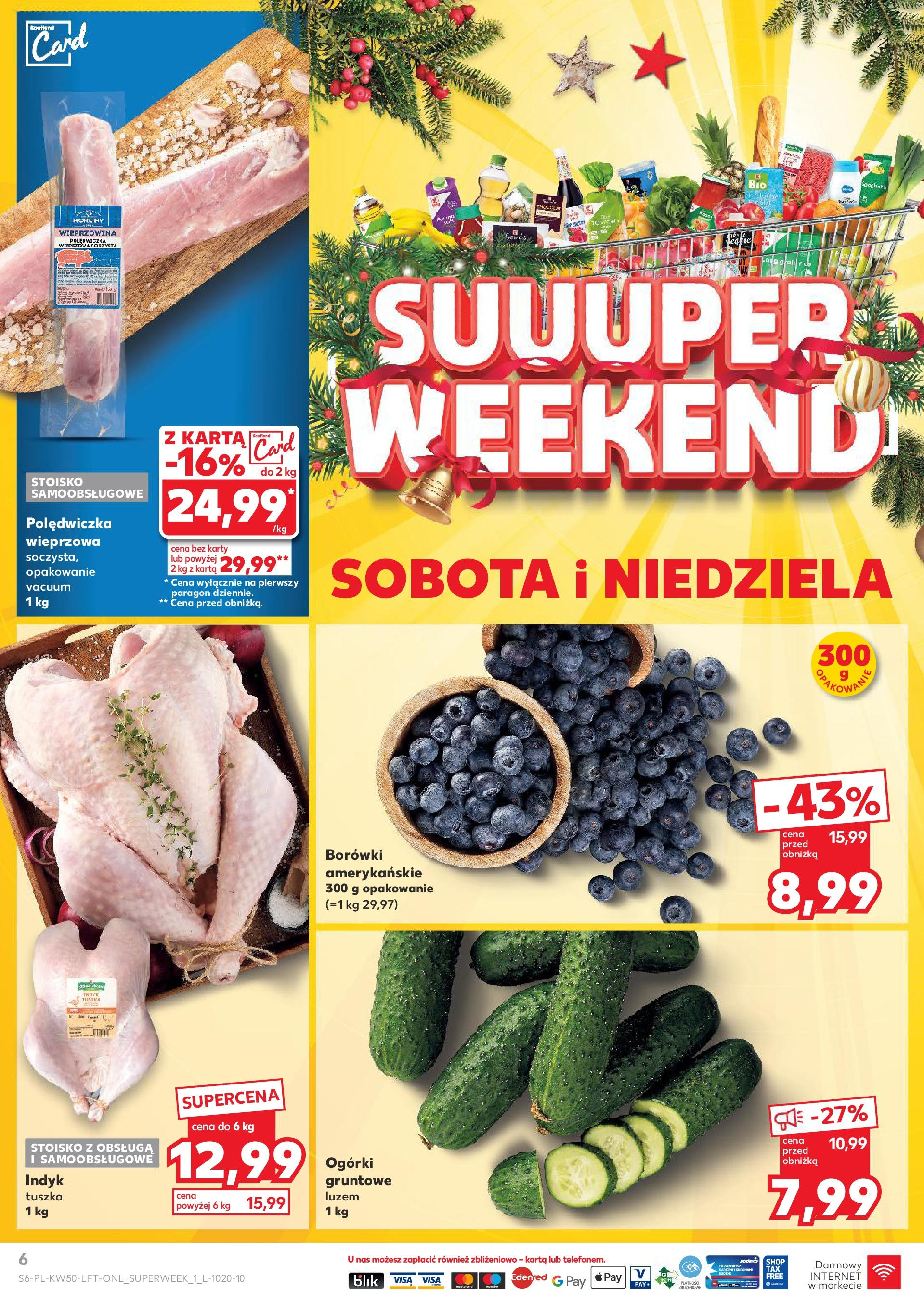 Kaufland - Kaufland gazetka do 18.12.2024 od 11.12.2024 - od jutra PDF | Strona: 6 | Produkty: Karta, Polędwiczka wieprzowa, Wieprzowina, Ogórki