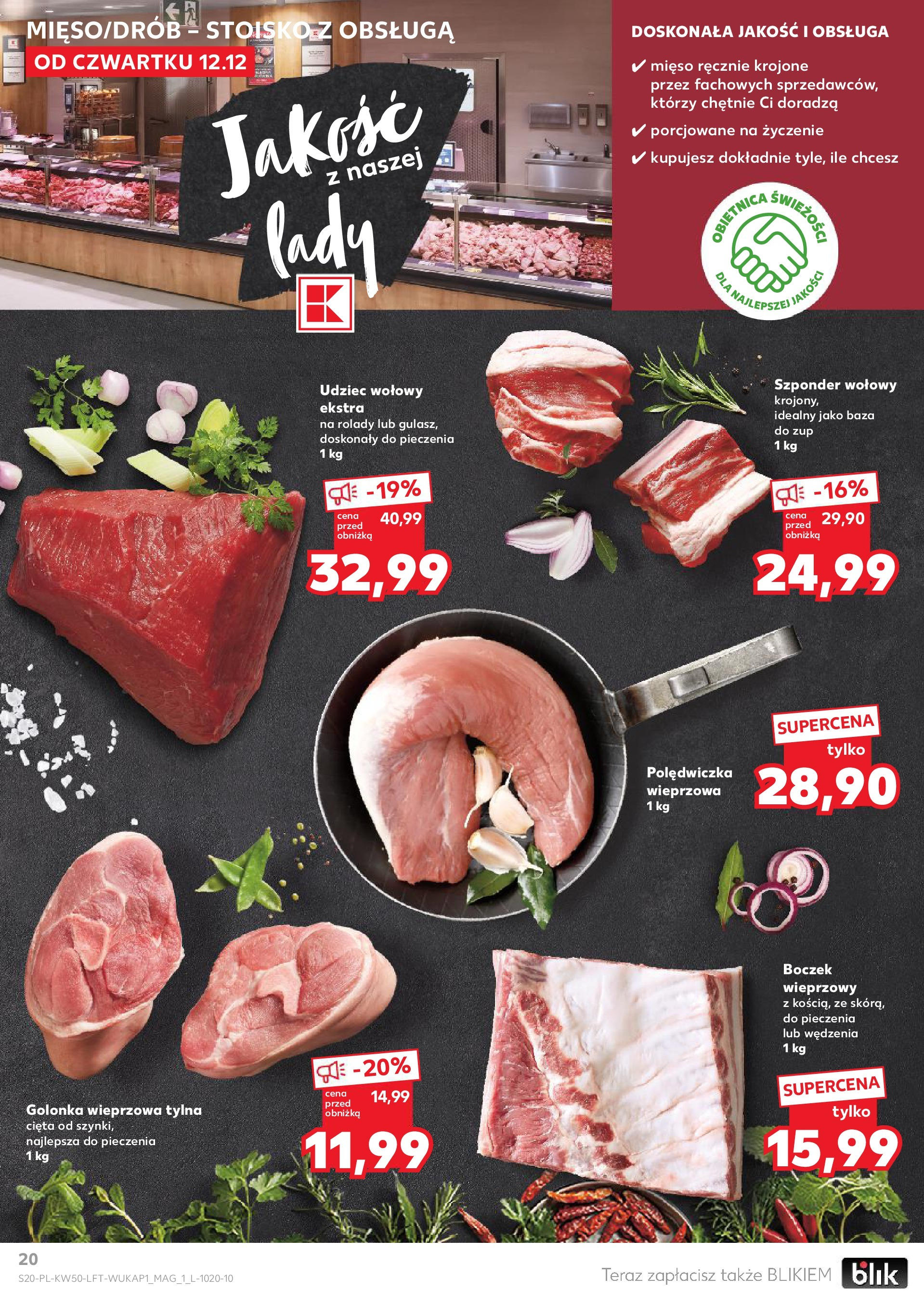 Kaufland - Kaufland gazetka do 18.12.2024 od 11.12.2024 - od jutra PDF | Strona: 20 | Produkty: Mięso, Boczek wieprzowy, Golonka wieprzowa, Boczek