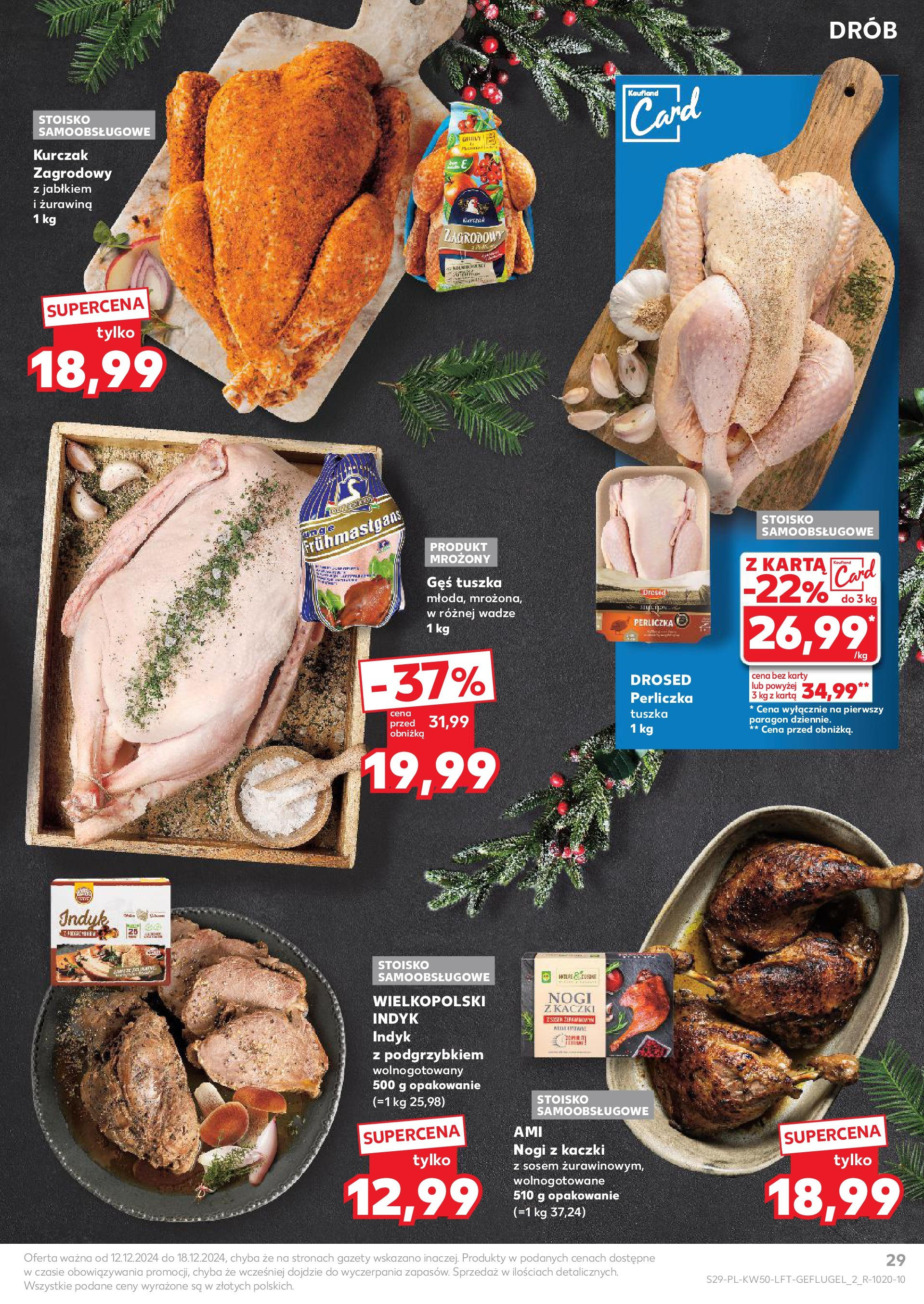 Kaufland - Kaufland gazetka do 18.12.2024 od 11.12.2024 - od jutra PDF | Strona: 29 | Produkty: Karta, Kurczak zagrodowy, Żurawina, Perliczka