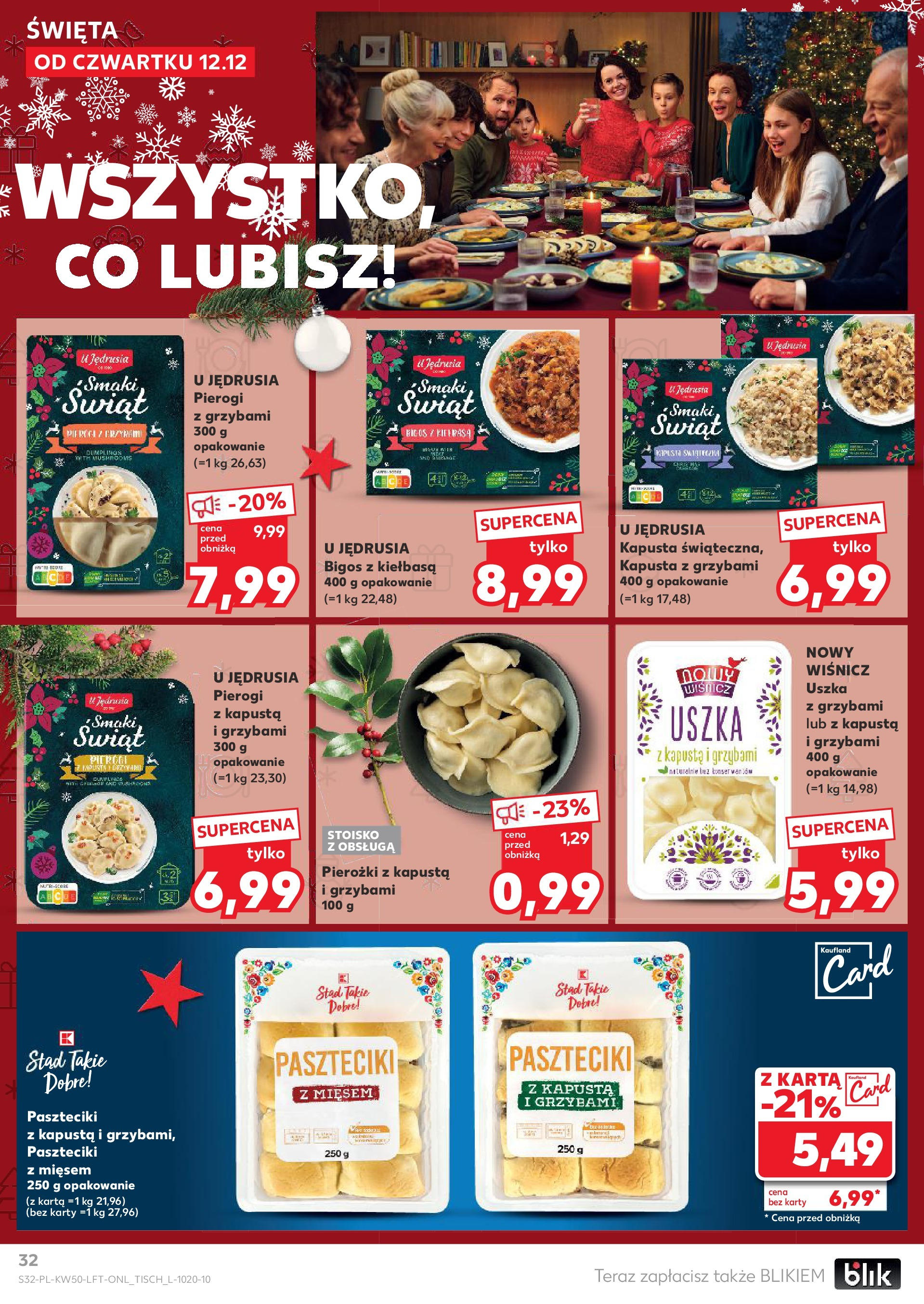 Kaufland - Kaufland gazetka do 18.12.2024 od 11.12.2024 - od jutra PDF | Strona: 32 | Produkty: Kapusta, Karta, Pierogi, Uszka z grzybami