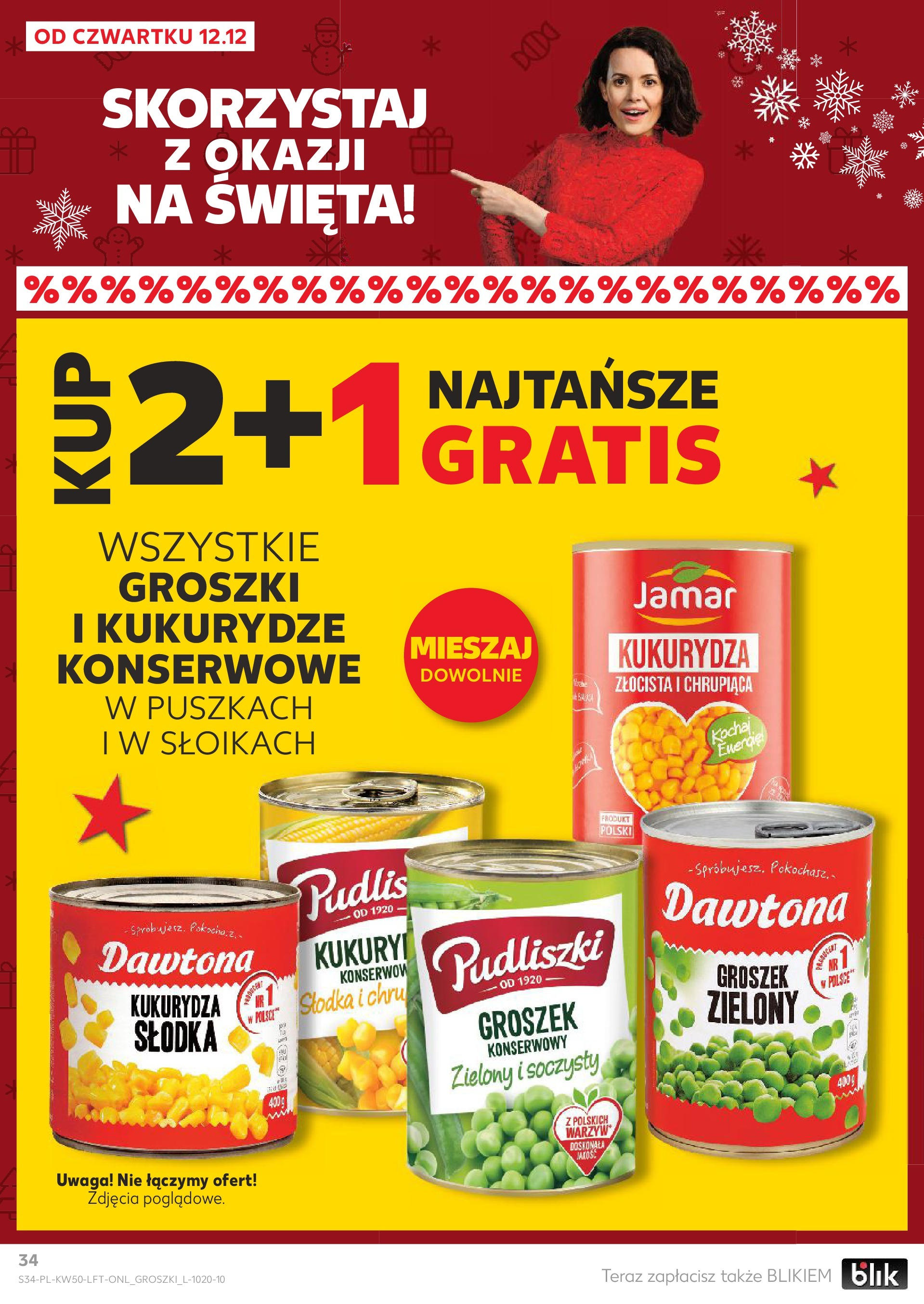 Kaufland - Kaufland gazetka do 18.12.2024 od 11.12.2024 - od jutra PDF | Strona: 34 | Produkty: Groszek, Kukurydza słodka, Kukurydza