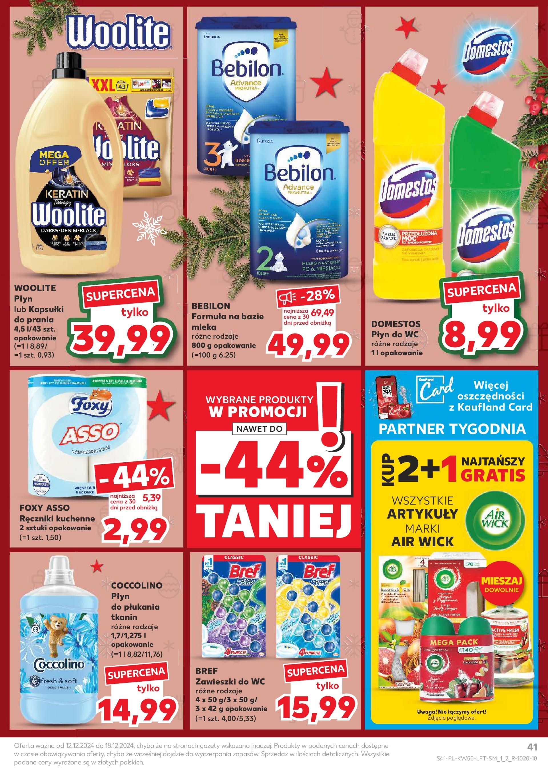 Kaufland - Kaufland gazetka do 18.12.2024 od 11.12.2024 - od jutra PDF | Strona: 41 | Produkty: Mleka, Coccolino, Domestos, Mleko