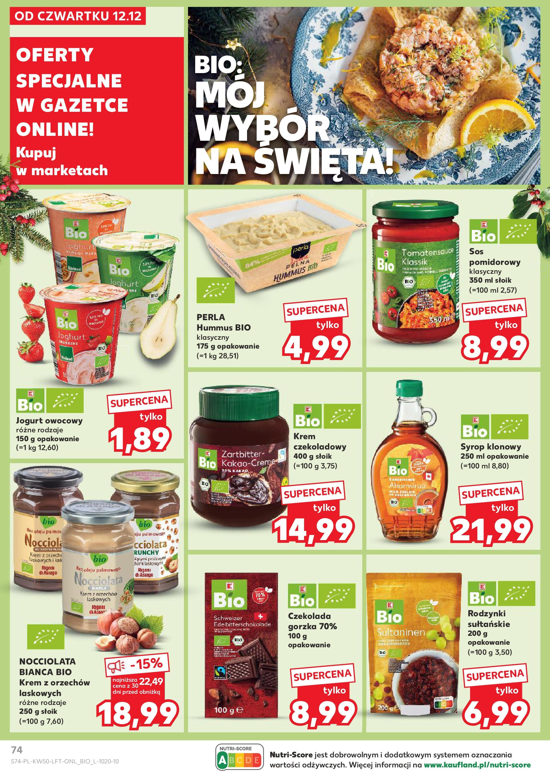 Kaufland - Kaufland gazetka do 18.12.2024 od 11.12.2024 - od jutra PDF | Strona: 74 | Produkty: Syrop, Hummus, Jogurt, Rodzynki