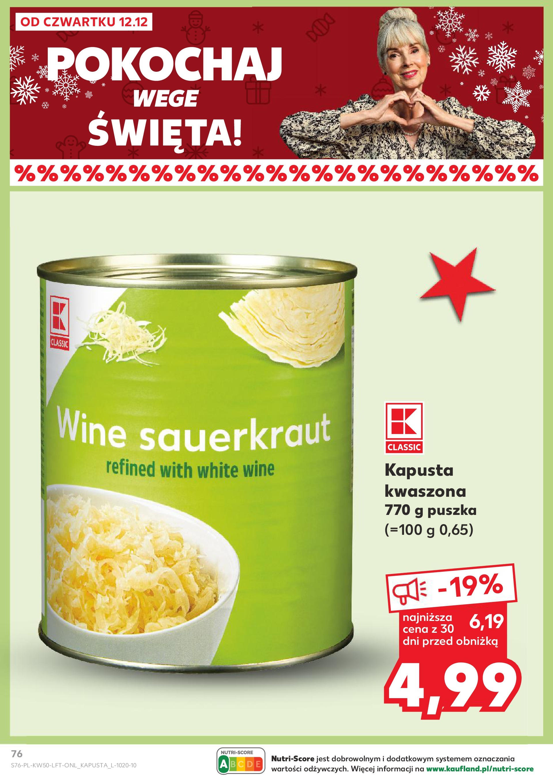 Kaufland - Kaufland gazetka do 18.12.2024 od 11.12.2024 - od jutra PDF | Strona: 76 | Produkty: Kapusta