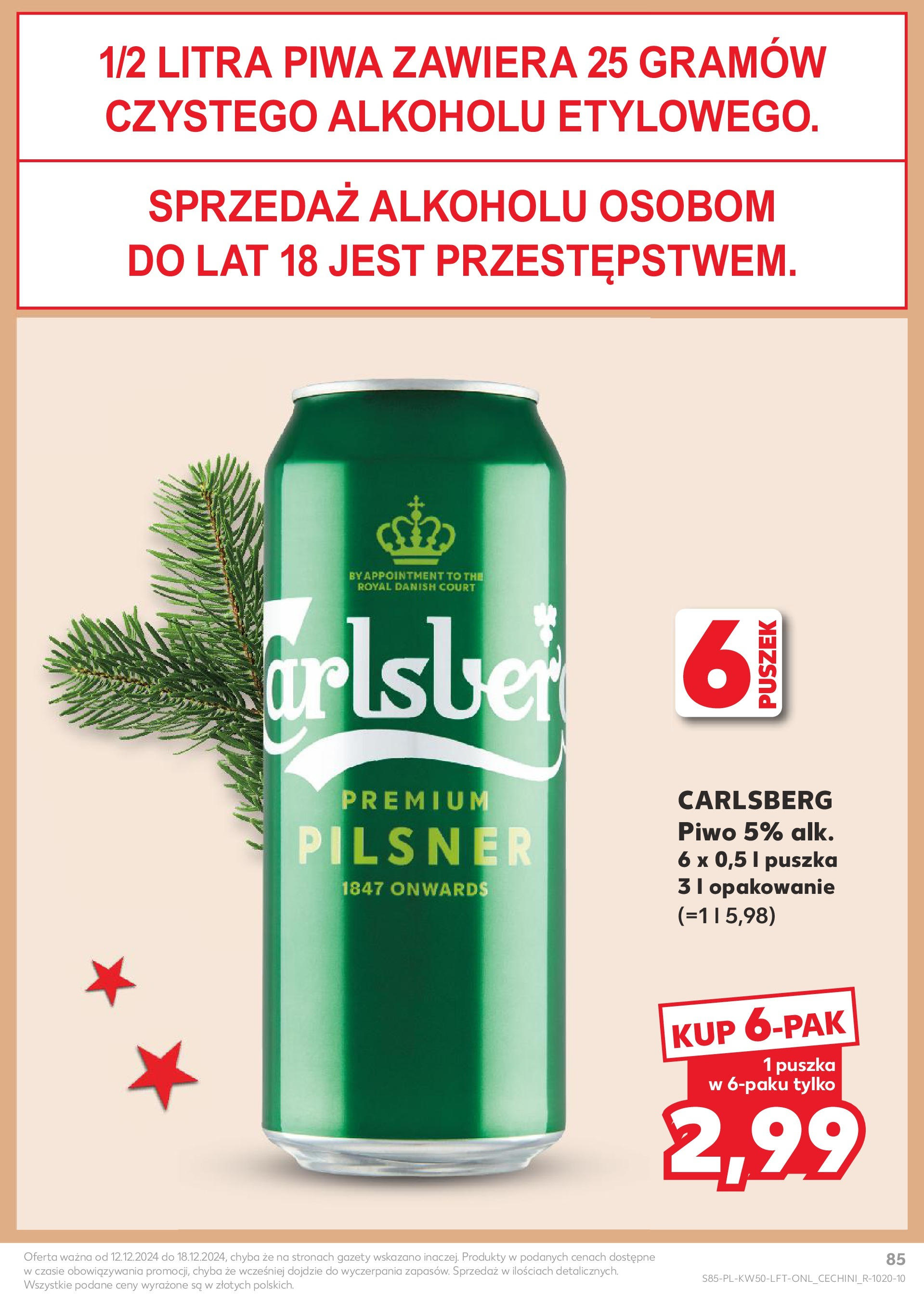 Kaufland - Kaufland gazetka do 18.12.2024 od 11.12.2024 - od jutra PDF | Strona: 85 | Produkty: Piwo