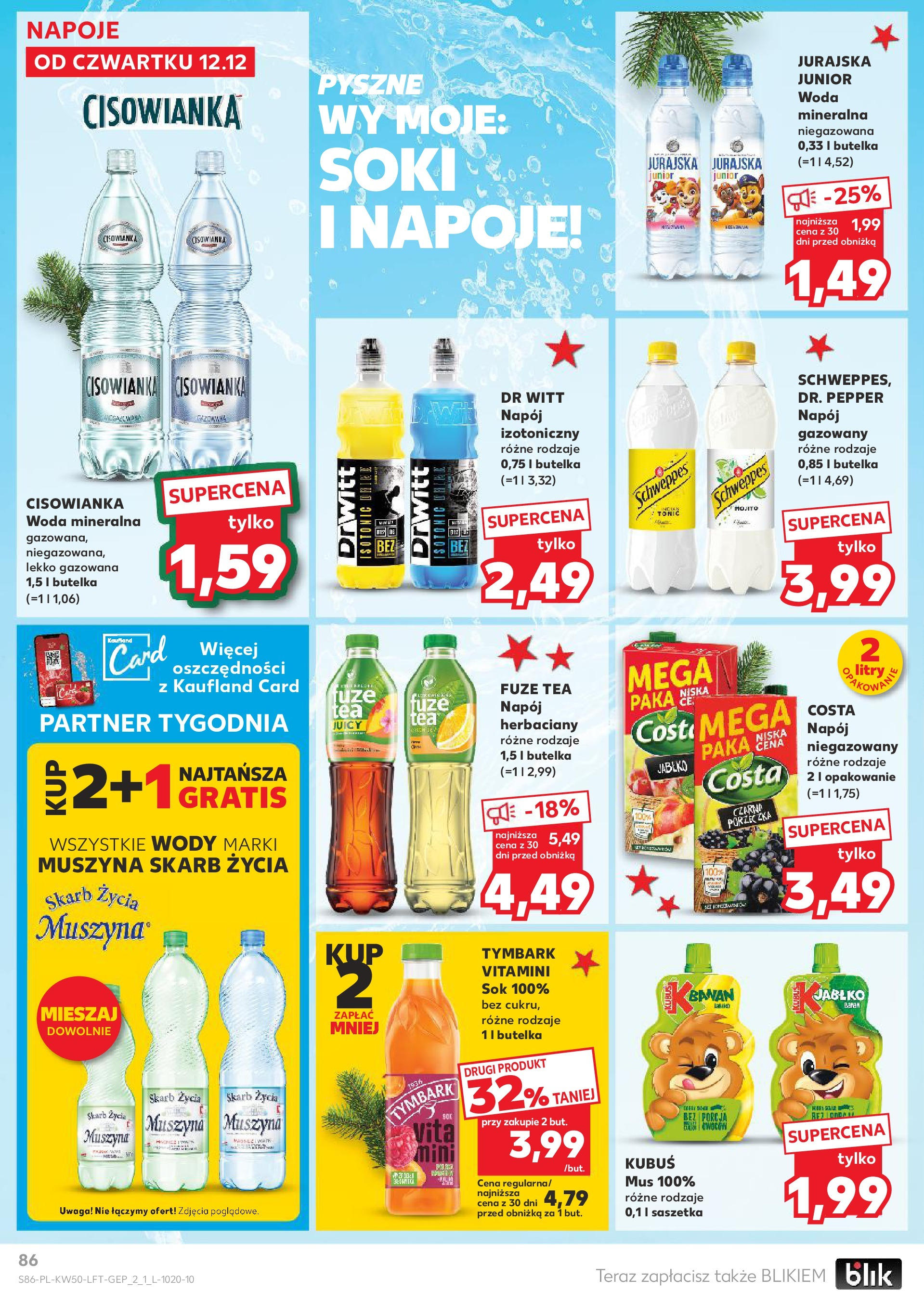 Kaufland - Kaufland gazetka do 18.12.2024 od 11.12.2024 - od jutra PDF | Strona: 86 | Produkty: Napoje, Soki, Porzeczka, Sok