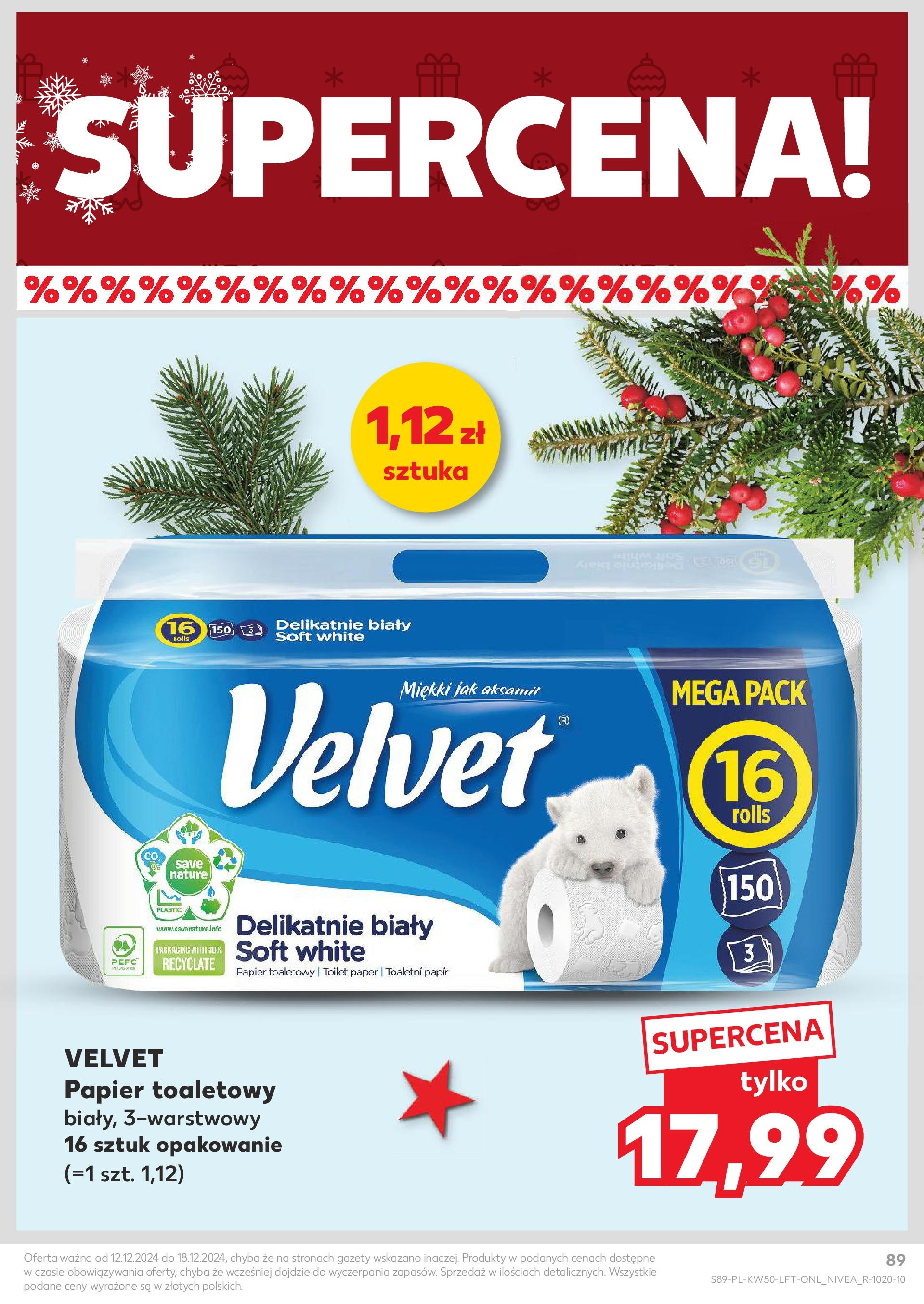 Kaufland - Kaufland gazetka do 18.12.2024 od 11.12.2024 - od jutra PDF | Strona: 89 | Produkty: Papier toaletowy