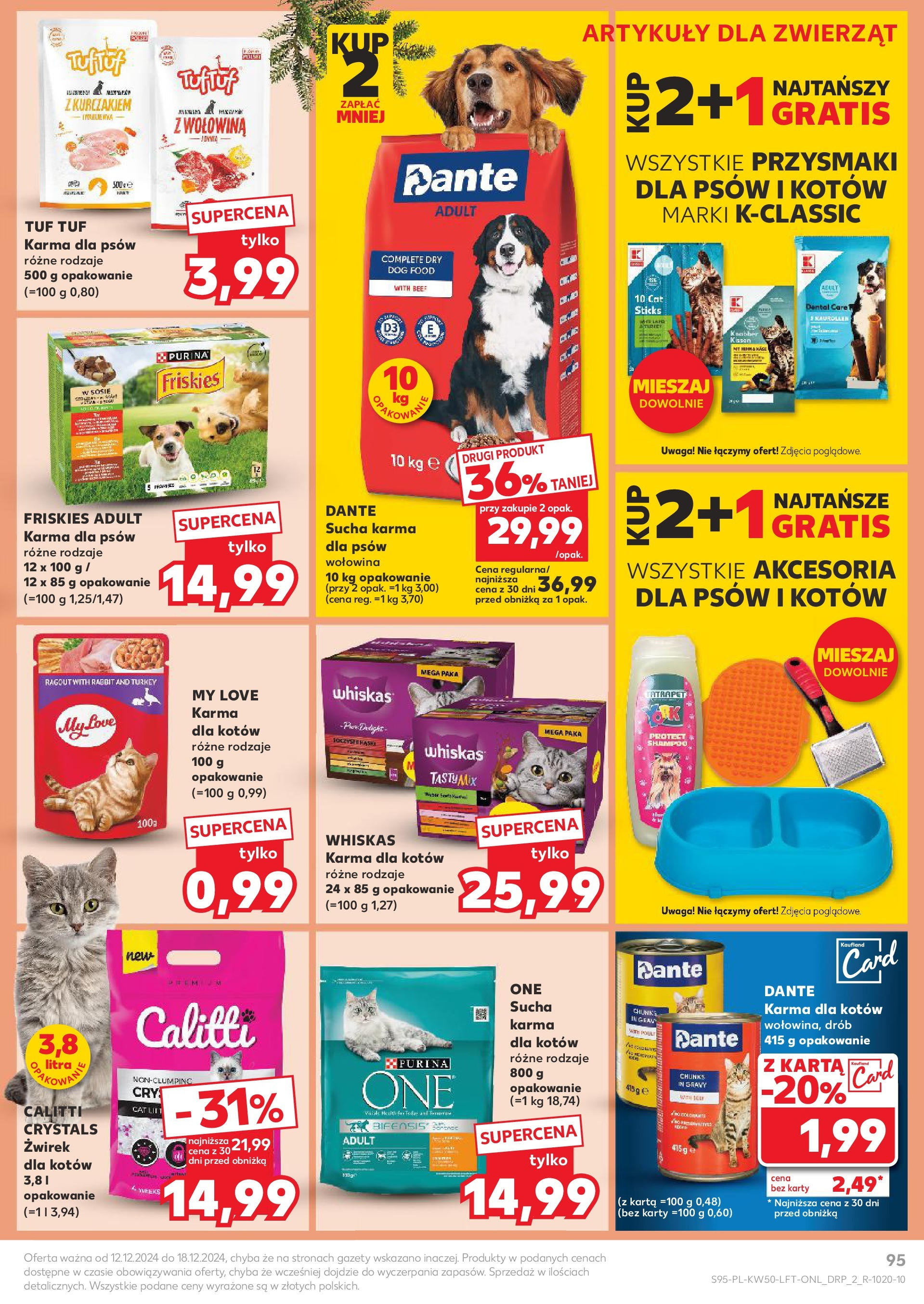 Kaufland - Kaufland gazetka do 18.12.2024 od 11.12.2024 - od jutra PDF | Strona: 95 | Produkty: Karta, Karma dla kotów, Wołowina, Karma dla psów