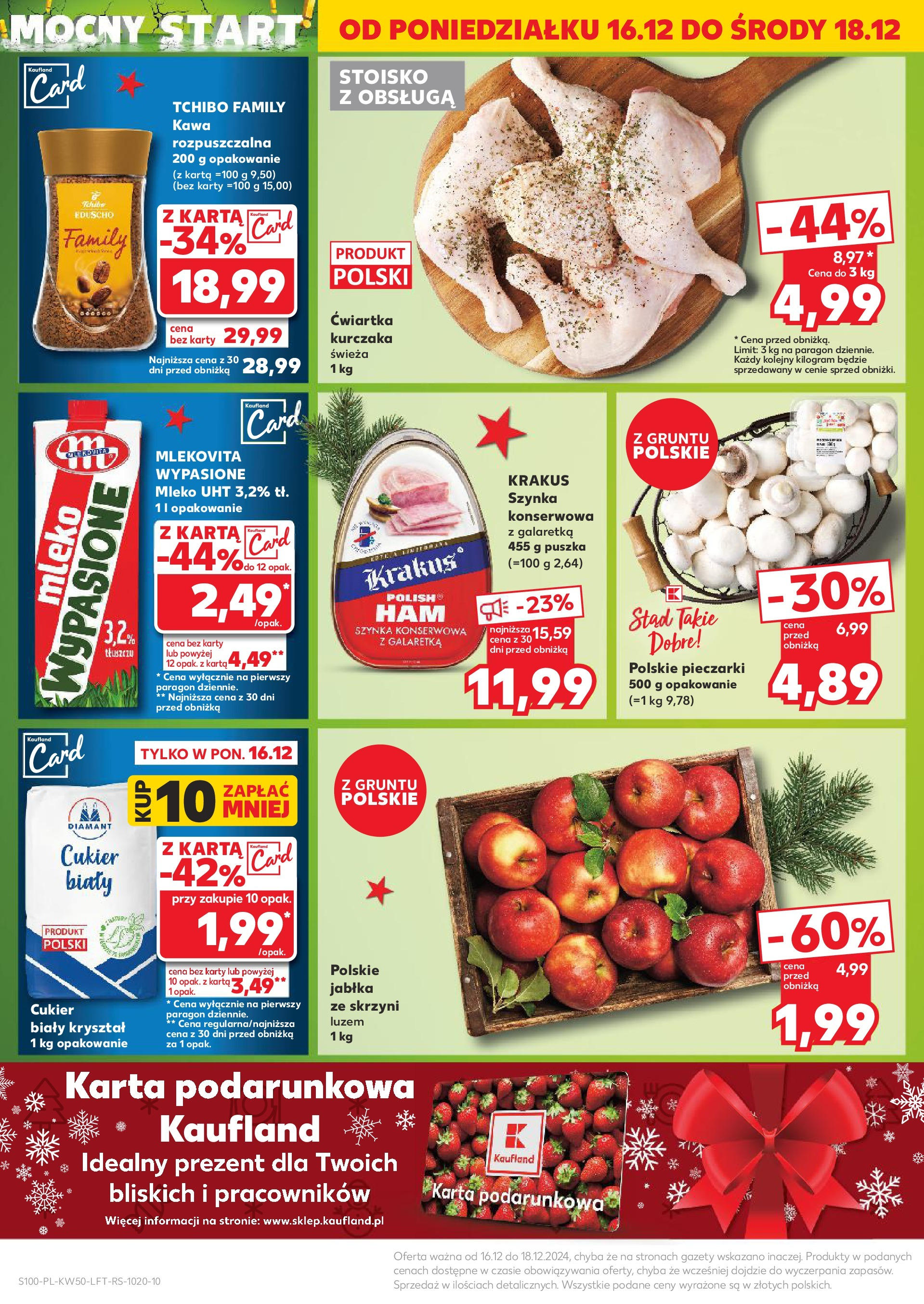 Kaufland - Kaufland gazetka do 18.12.2024 od 11.12.2024 - od jutra PDF | Strona: 100 | Produkty: Karta, Szynka, Kawa, Jabłka