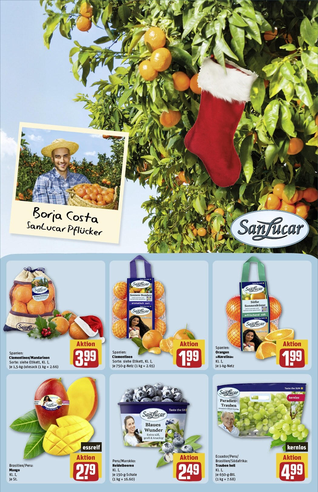 Rewe - Rewe: Wochenangebote (ab 15.12.2024) zum Blättern » Angebote | Seite: 11 | Produkte: Trauben, Orangen, Heidelbeeren, Mango