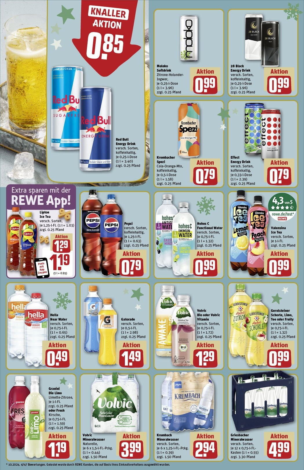 Rewe - Rewe: Wochenangebote (ab 15.12.2024) zum Blättern » Angebote | Seite: 16 | Produkte: Red bull, Valensina, Krombacher, Tee