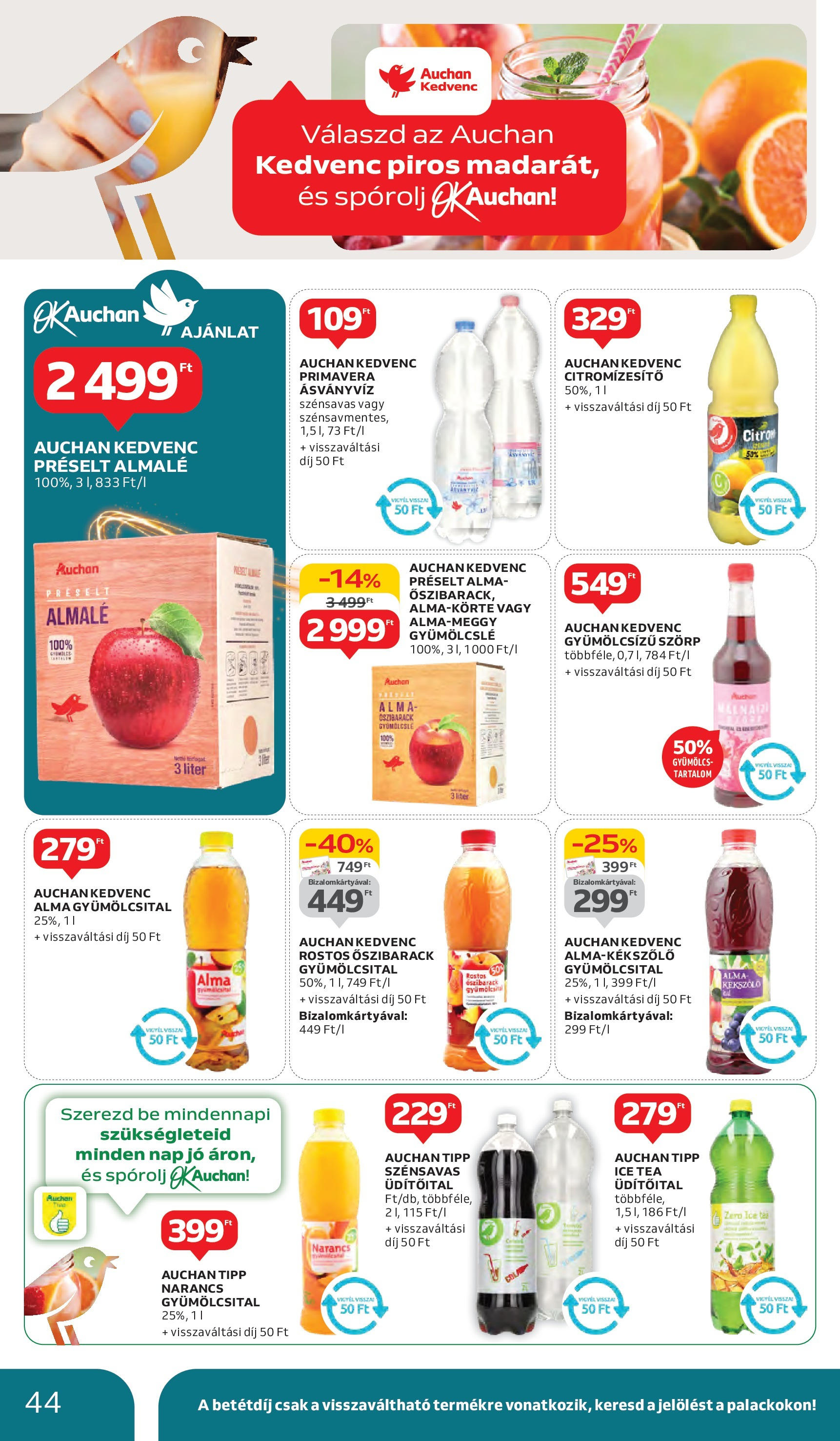 Auchan Akciós újság - 2024.12.12. -tól/töl > akció, lapozható szórólap 🛍️ | Oldal: 44 | Termékek: Gyümölcslé, Ice tea, Alma, Só