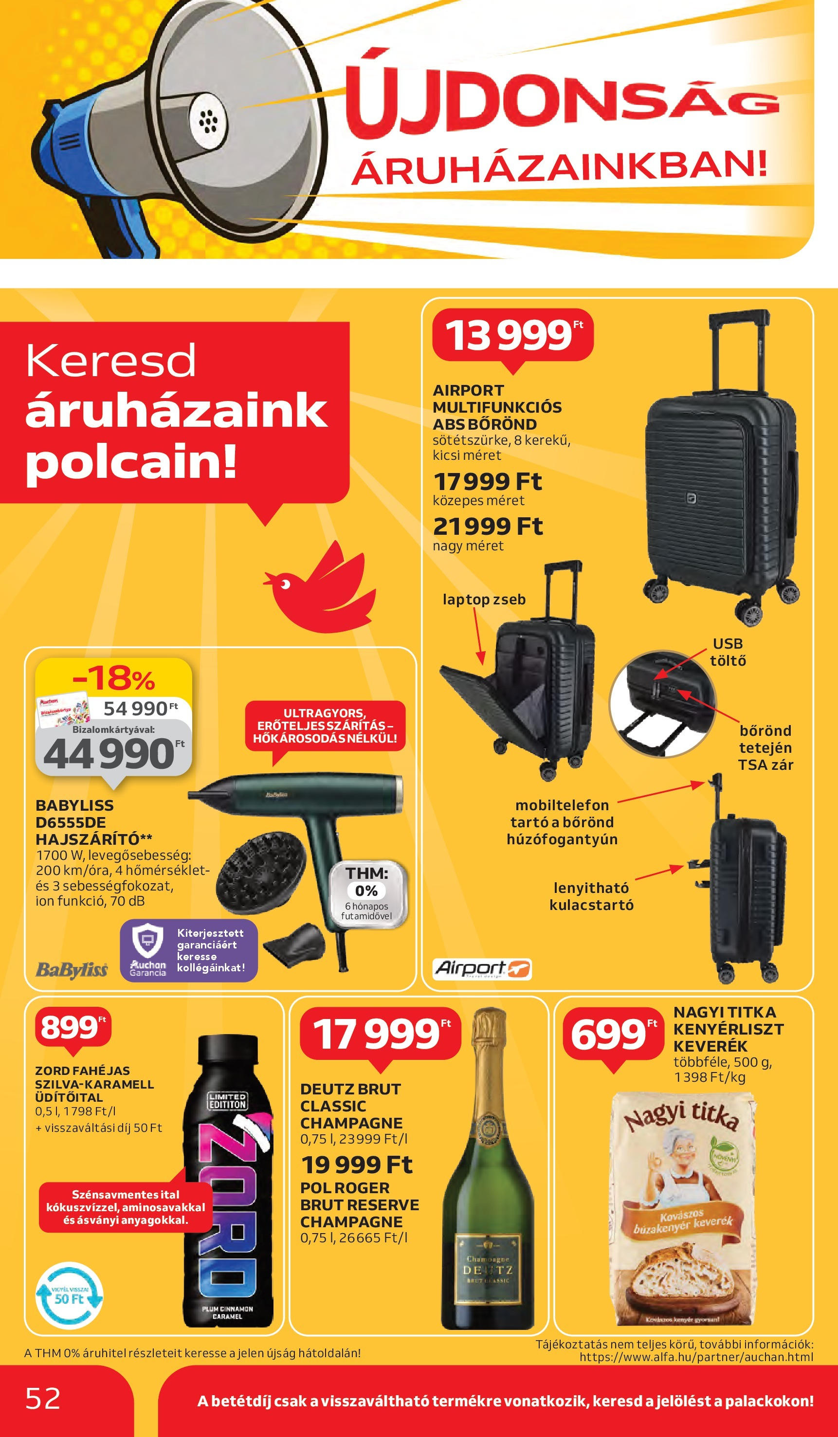 Auchan Akciós újság - 2024.12.12. -tól/töl > akció, lapozható szórólap 🛍️ | Oldal: 52 | Termékek: Kenyérliszt, Laptop, Hajszárító, Töltő