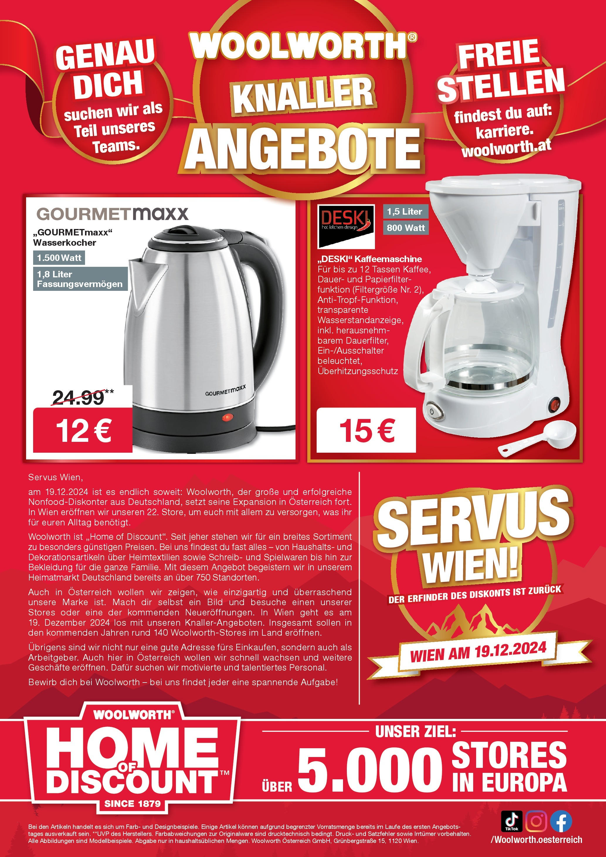 Woolworth Servus Wien! von 15.12.2024 - Aktuelle Angebote | Seite: 12 | Produkte: Bekleidung, Kaffeemaschine, Wasserkocher