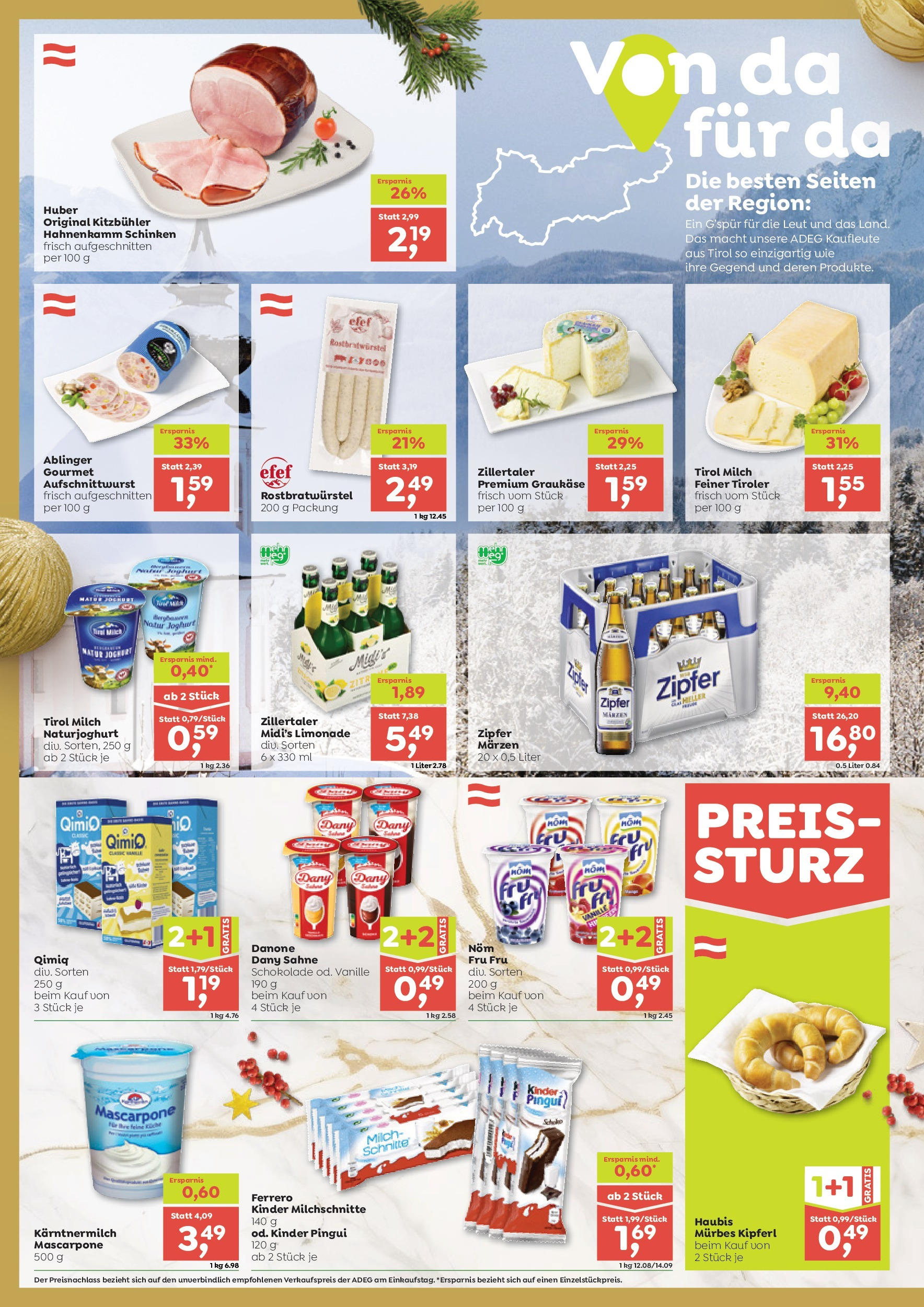 ADEG Lienz, Virgen, Nassereith von 16.12.2024 - Aktuelle Angebote | Seite: 6 | Produkte: Milch, Joghurt, Schokolade, Schinken