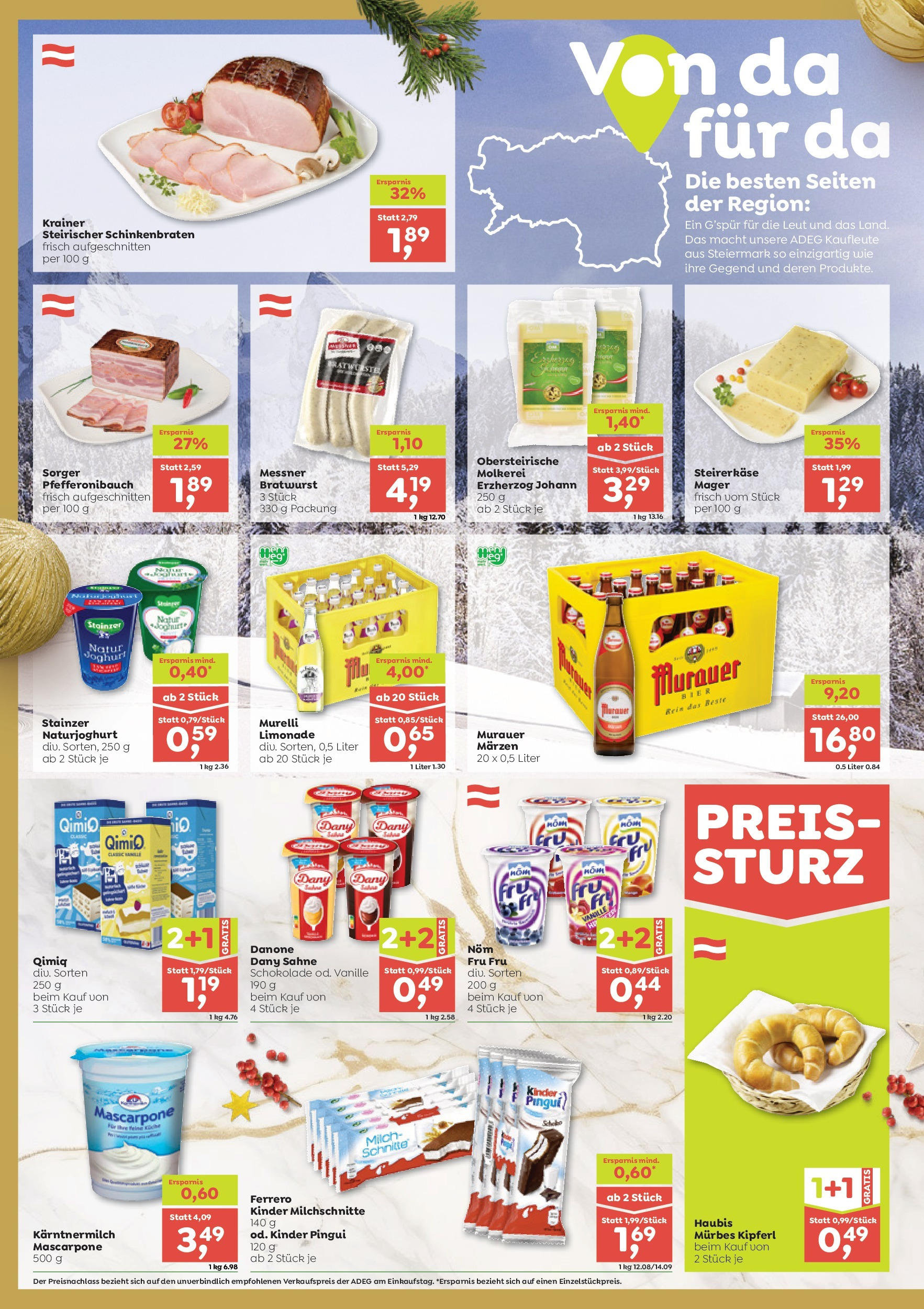 ADEG Angebote von 16.12.2024 - Aktuelle Angebote | Seite: 6 | Produkte: Sahne, Milch, Joghurt, Schokolade