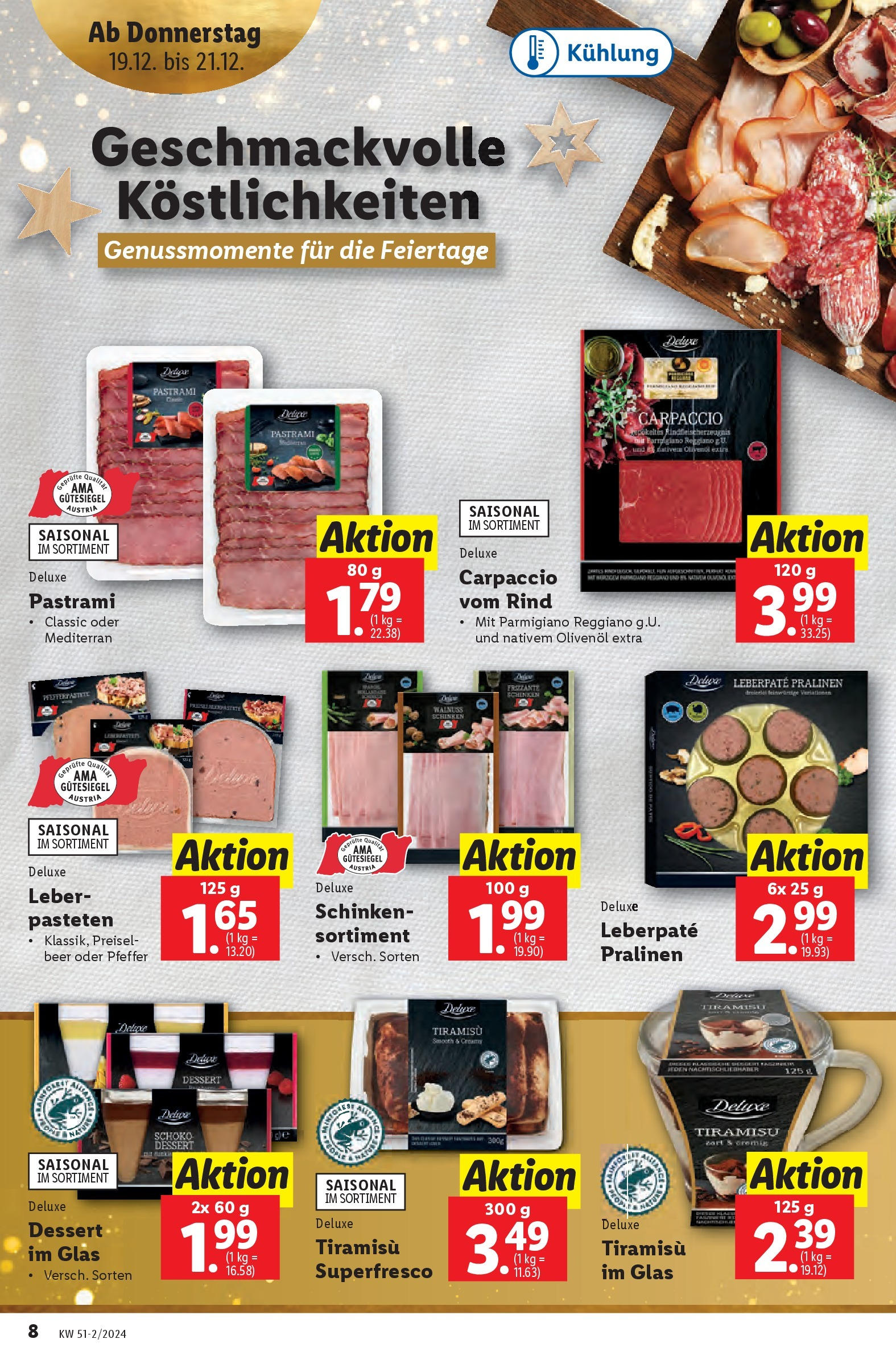 Lidl Flugblatt - Wien, Kittsee, Pölten ab 19.12.2024 - Angebote ab donnerstag | Seite: 8 | Produkte: Pfeffer, Schinken