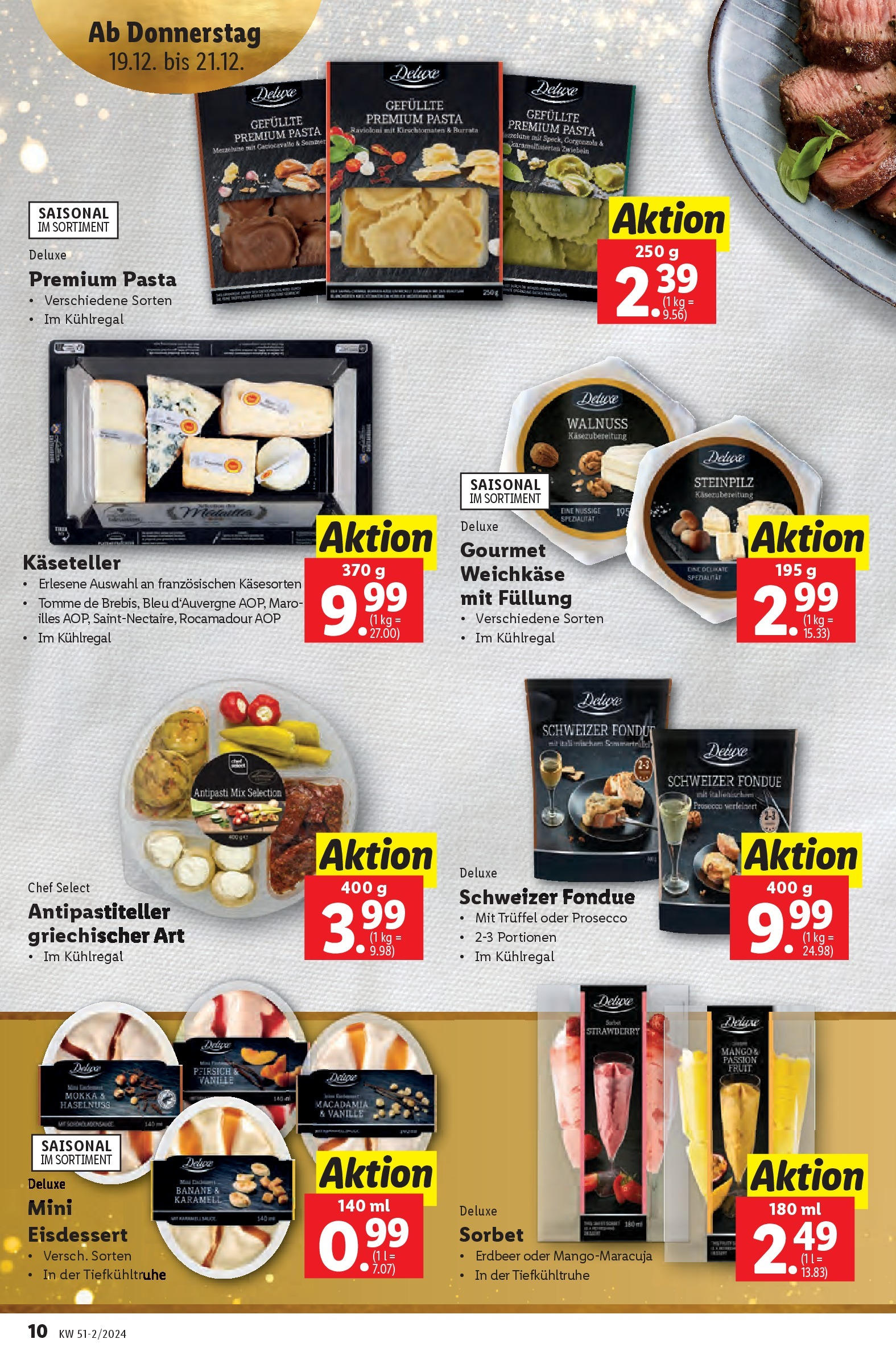 Lidl Flugblatt - Wien, Kittsee, Pölten ab 19.12.2024 - Angebote ab donnerstag | Seite: 10 | Produkte: Pasta, Zwiebeln, Pfirsich