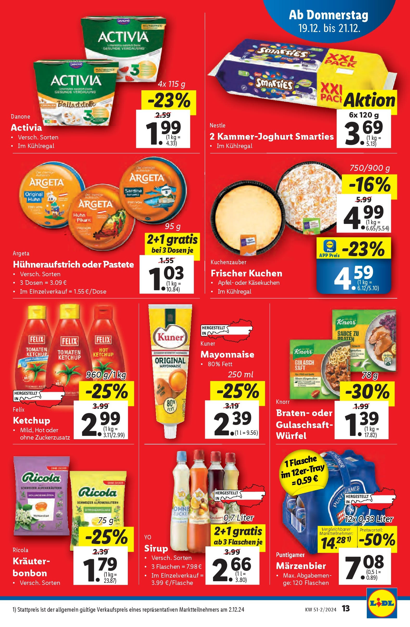 Lidl Flugblatt - Wien, Kittsee, Pölten ab 19.12.2024 - Angebote ab donnerstag | Seite: 13 | Produkte: Mayonnaise, Saft, Äpfel, Tomaten