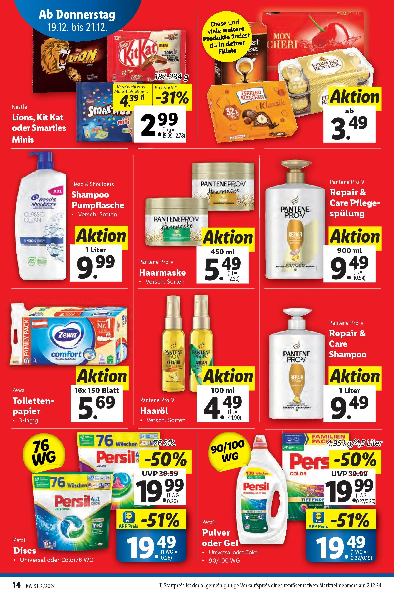 Lidl Flugblatt - Wien, Kittsee, Pölten ab 19.12.2024 - Angebote ab donnerstag | Seite: 14 | Produkte: Shampoo, Spülung, Haarmaske, Haaröl