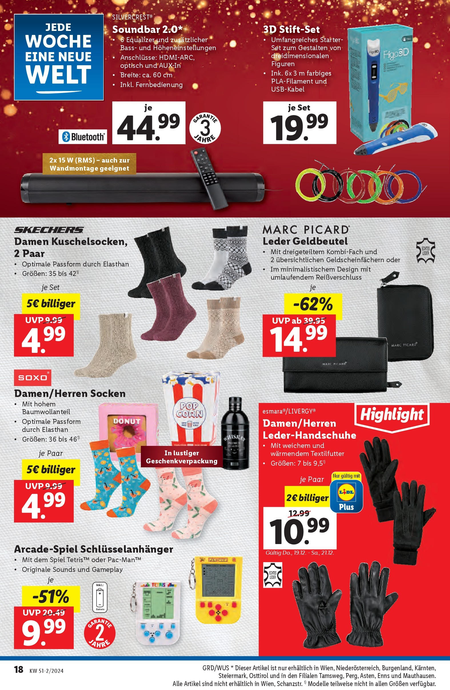 Lidl Flugblatt - Wien, Kittsee, Pölten ab 19.12.2024 - Angebote ab donnerstag | Seite: 18 | Produkte: Whiskey, Socken, Spiel, Batterie