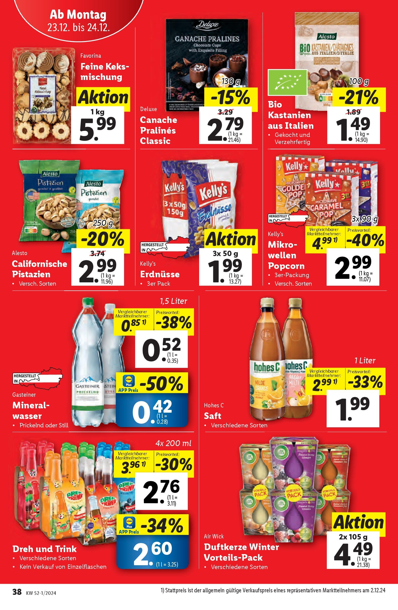 Lidl Flugblatt - Wien, Kittsee, Pölten ab 19.12.2024 - Angebote ab donnerstag | Seite: 40 | Produkte: Wasser, Saft