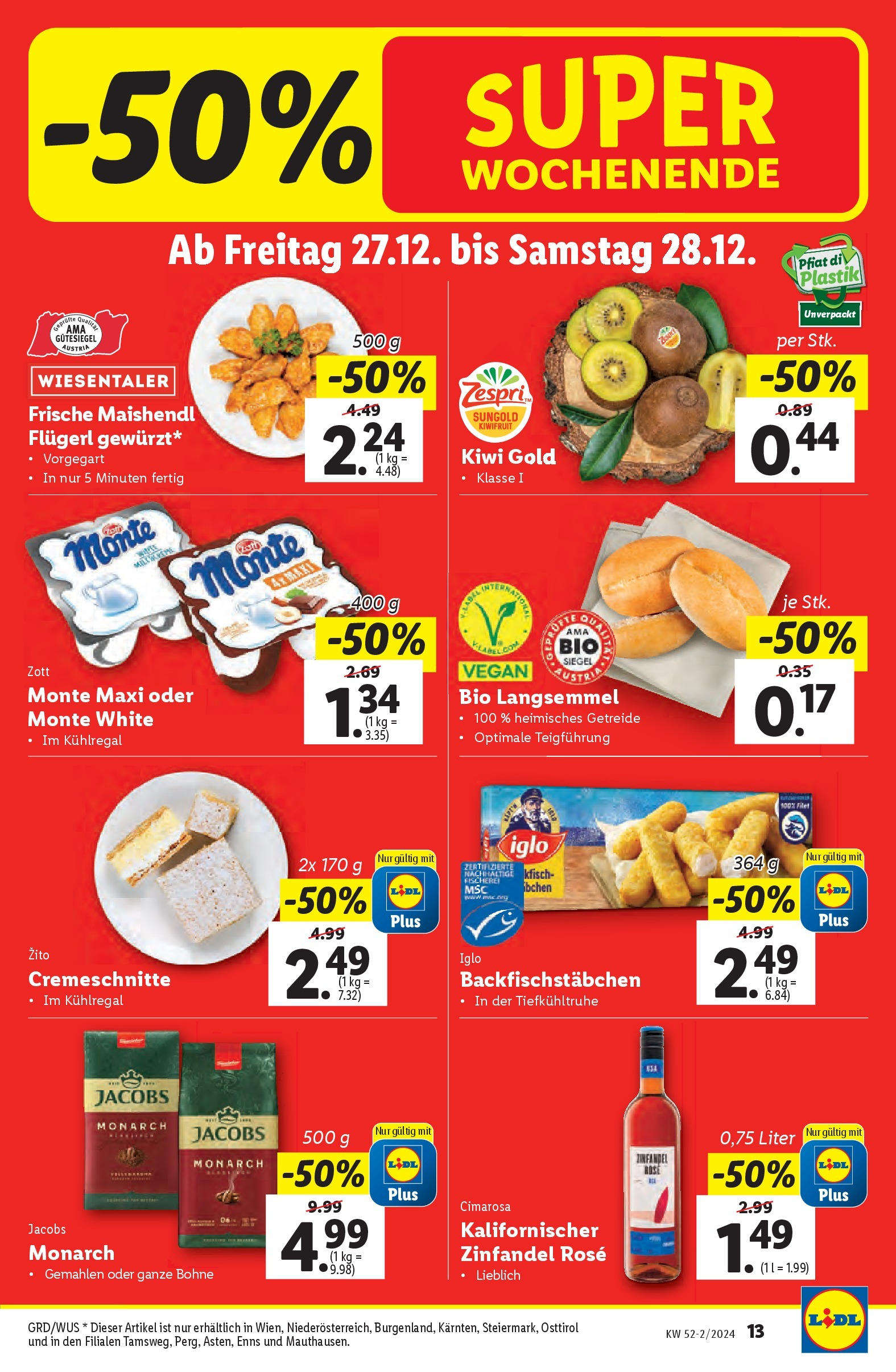 Lidl Flugblatt - Wien, Kittsee, Pölten ab 19.12.2024 - Angebote ab donnerstag | Seite: 56 | Produkte: Getreide, Kiwi