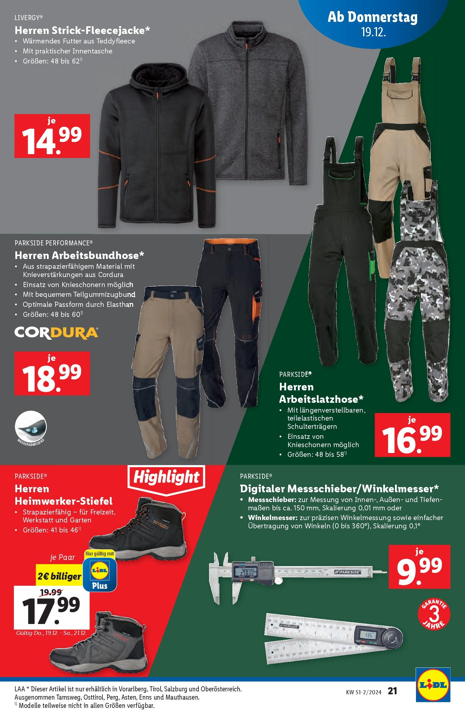 Lidl Flugblatt - Salzburg, Jenbach, Dornbirn ab 19.12.2024 - Angebote ab donnerstag | Seite: 21