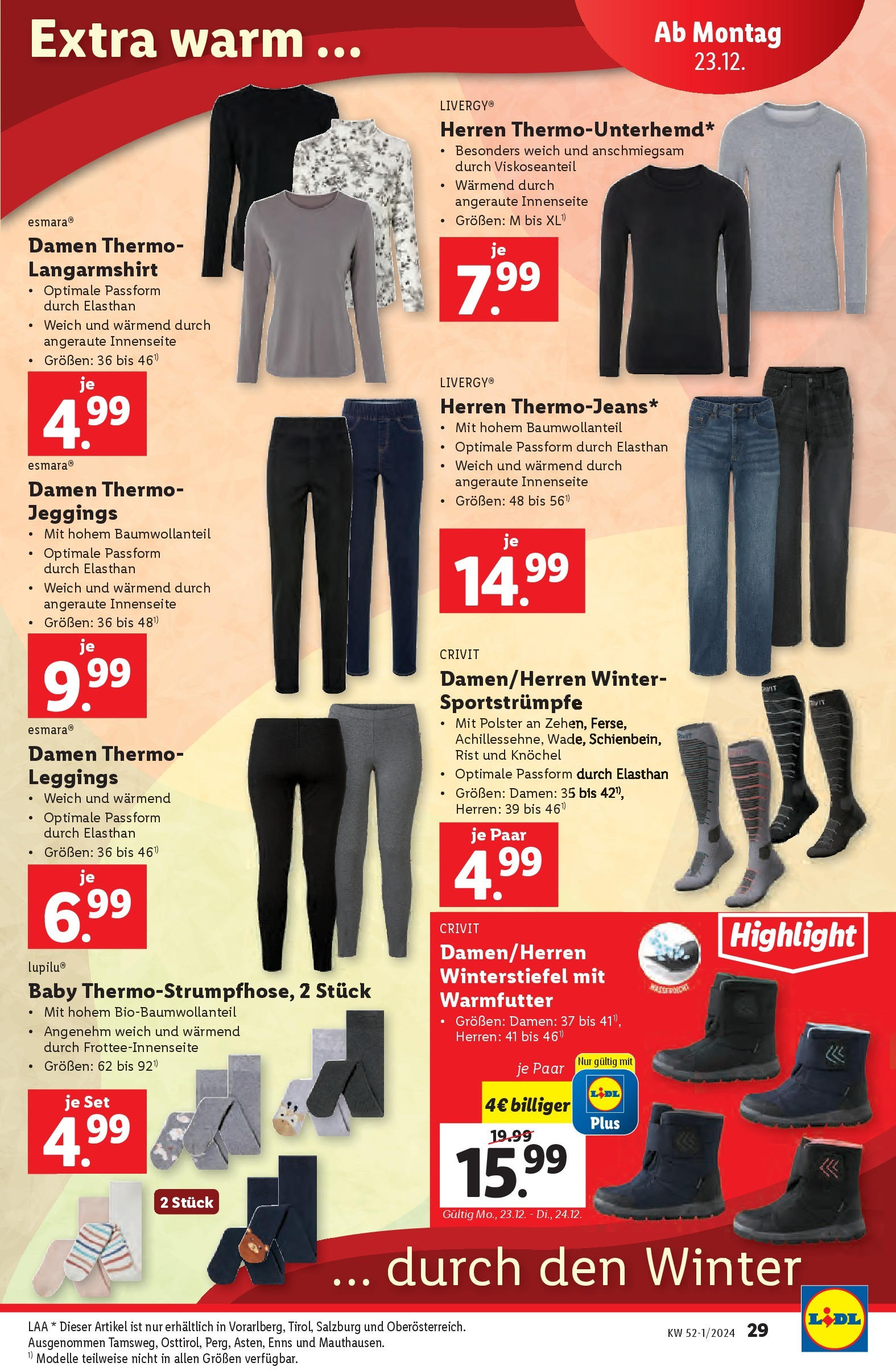 Lidl Flugblatt - Salzburg, Jenbach, Dornbirn ab 19.12.2024 - Angebote ab donnerstag | Seite: 31 | Produkte: Leggings