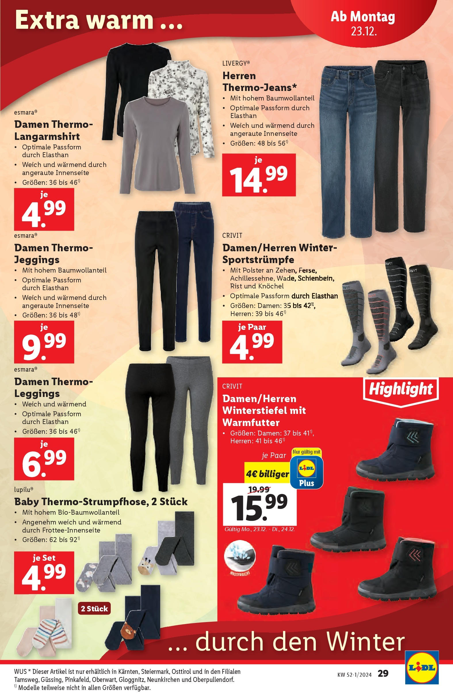 Lidl Flugblatt - Graz, Liezen, Oberwart ab 19.12.2024 - Angebote ab donnerstag | Seite: 31 | Produkte: Leggings, Wasser