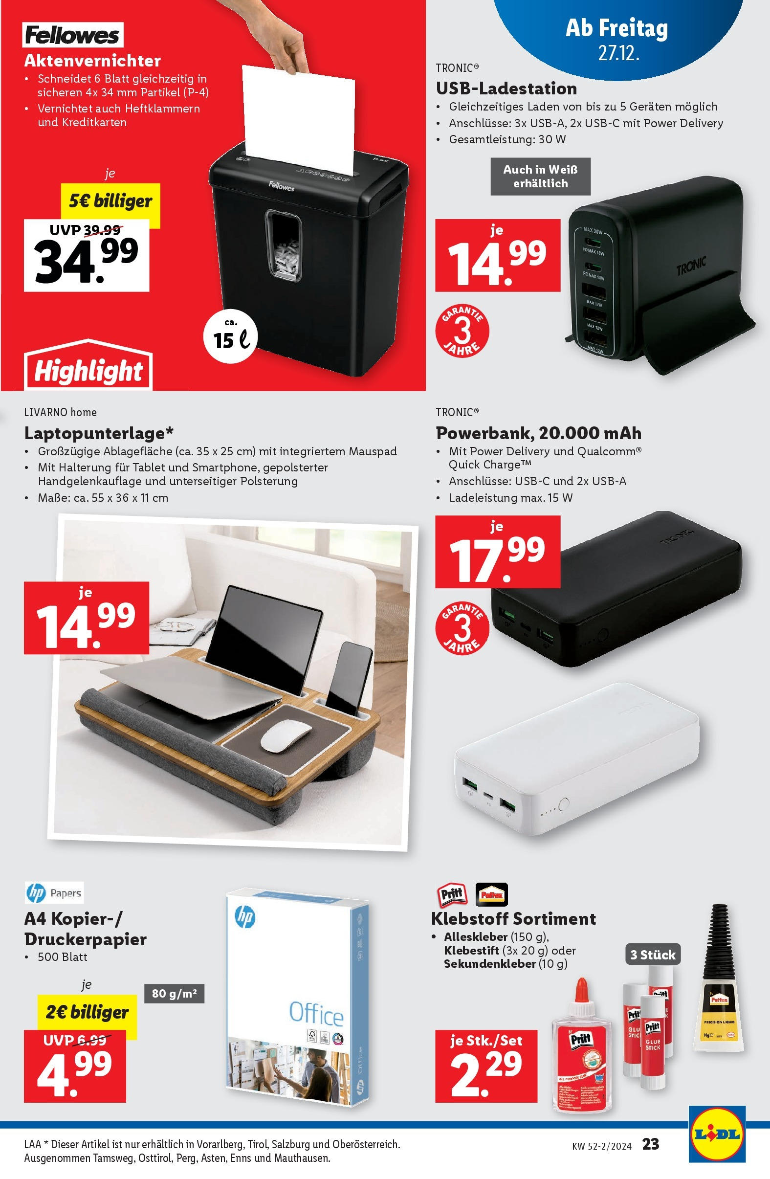 Lidl - Lidl: Flugblatt in deiner Nähe ab 26.12.2024 - Angebote ab donnerstag | Seite: 23 | Produkte: Tablet, PC, Aktenvernichter