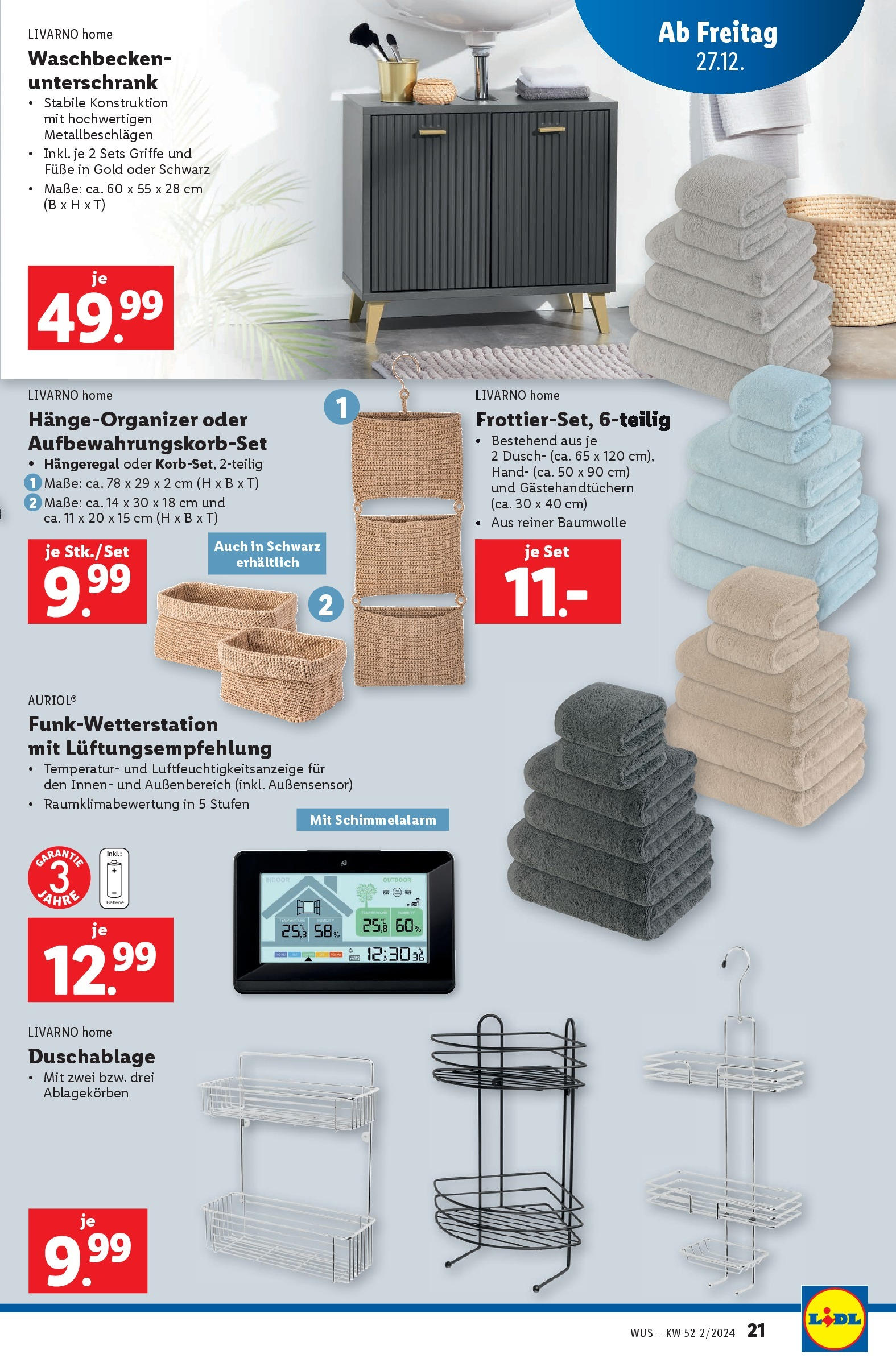 Lidl - Lidl: Flugblatt in deiner Nähe ab 26.12.2024 - Angebote ab donnerstag | Seite: 21 | Produkte: Waschbecken, Batterie