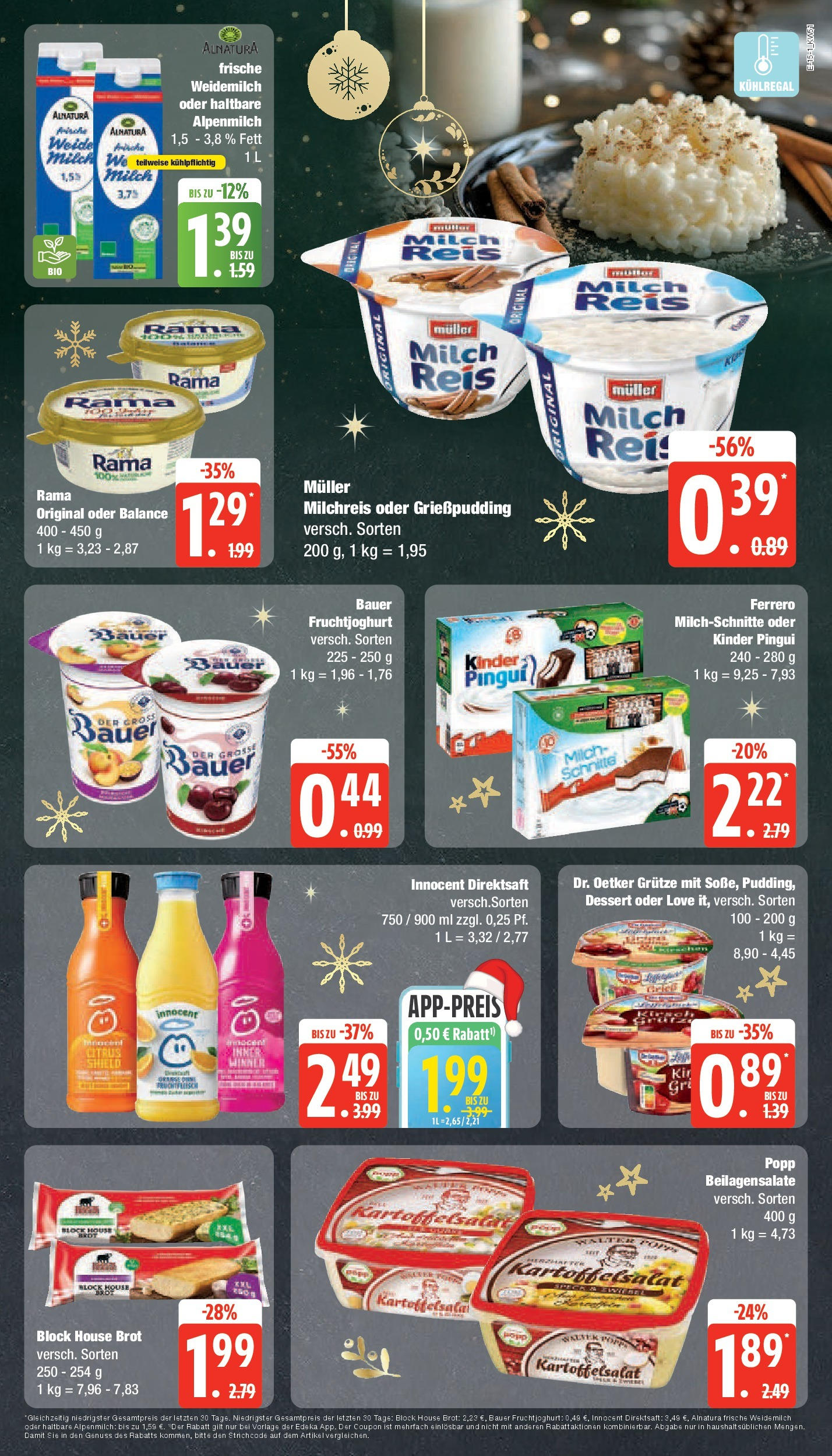 Edeka - EDEKA: Wochenangebote (ab 15.12.2024) » Angebote Online | Seite: 15 | Produkte: Milch, Fruchtjoghurt, Brot, Reis