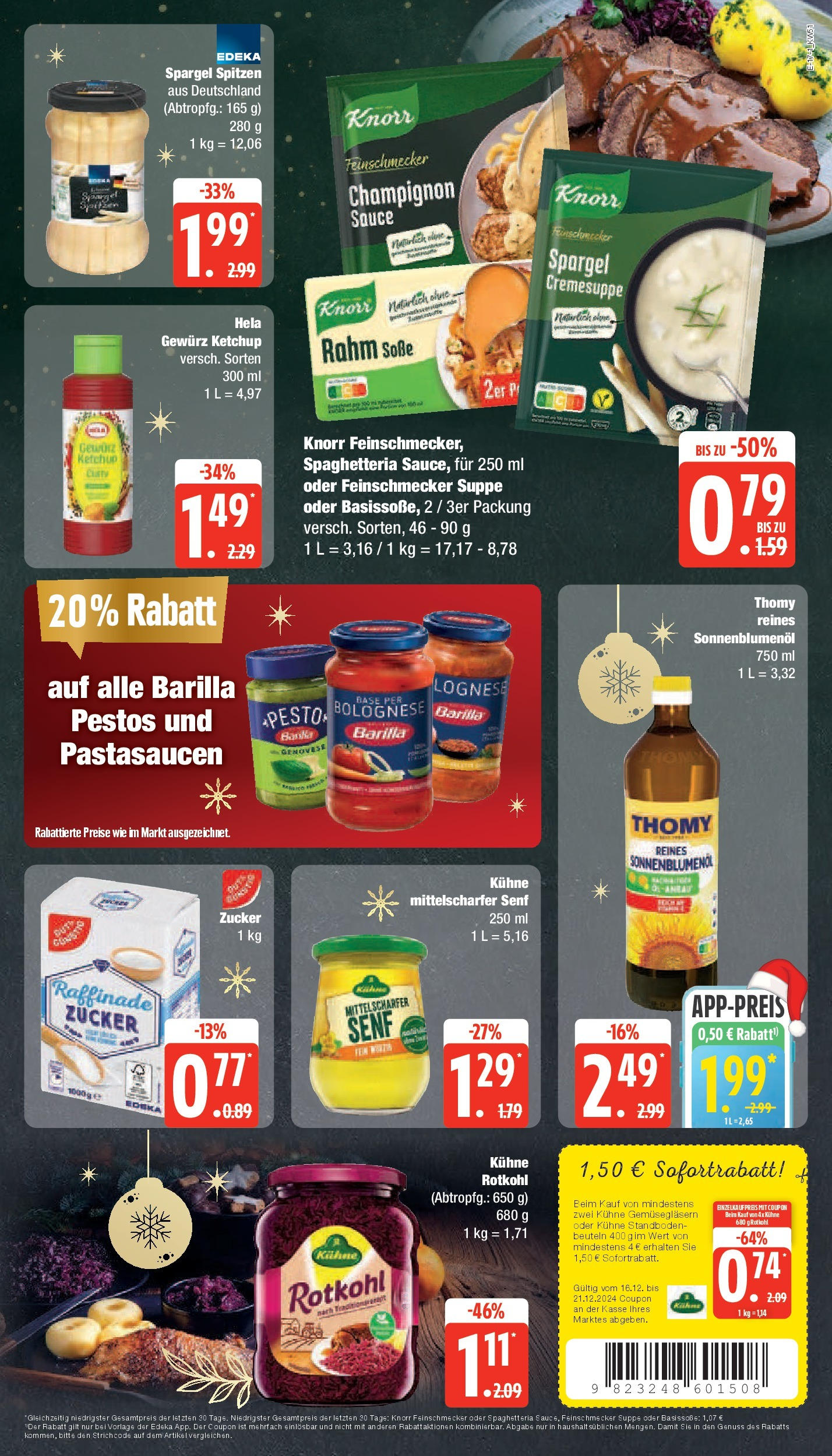 Edeka - EDEKA: Wochenangebote (ab 15.12.2024) » Angebote Online | Seite: 17 | Produkte: Rotkohl, Barilla, Sonnenblumenol, Spargel