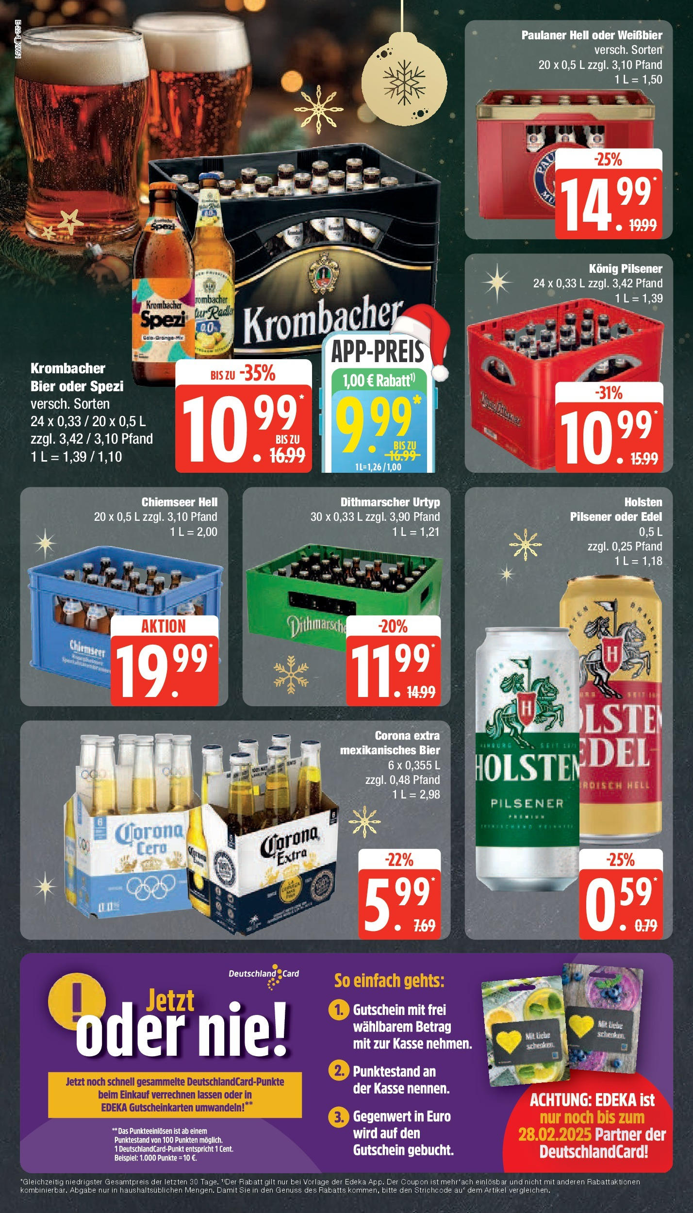 Edeka - EDEKA: Wochenangebote (ab 15.12.2024) » Angebote Online | Seite: 22 | Produkte: Konig pilsener, Holsten edel, Tür, Holsten