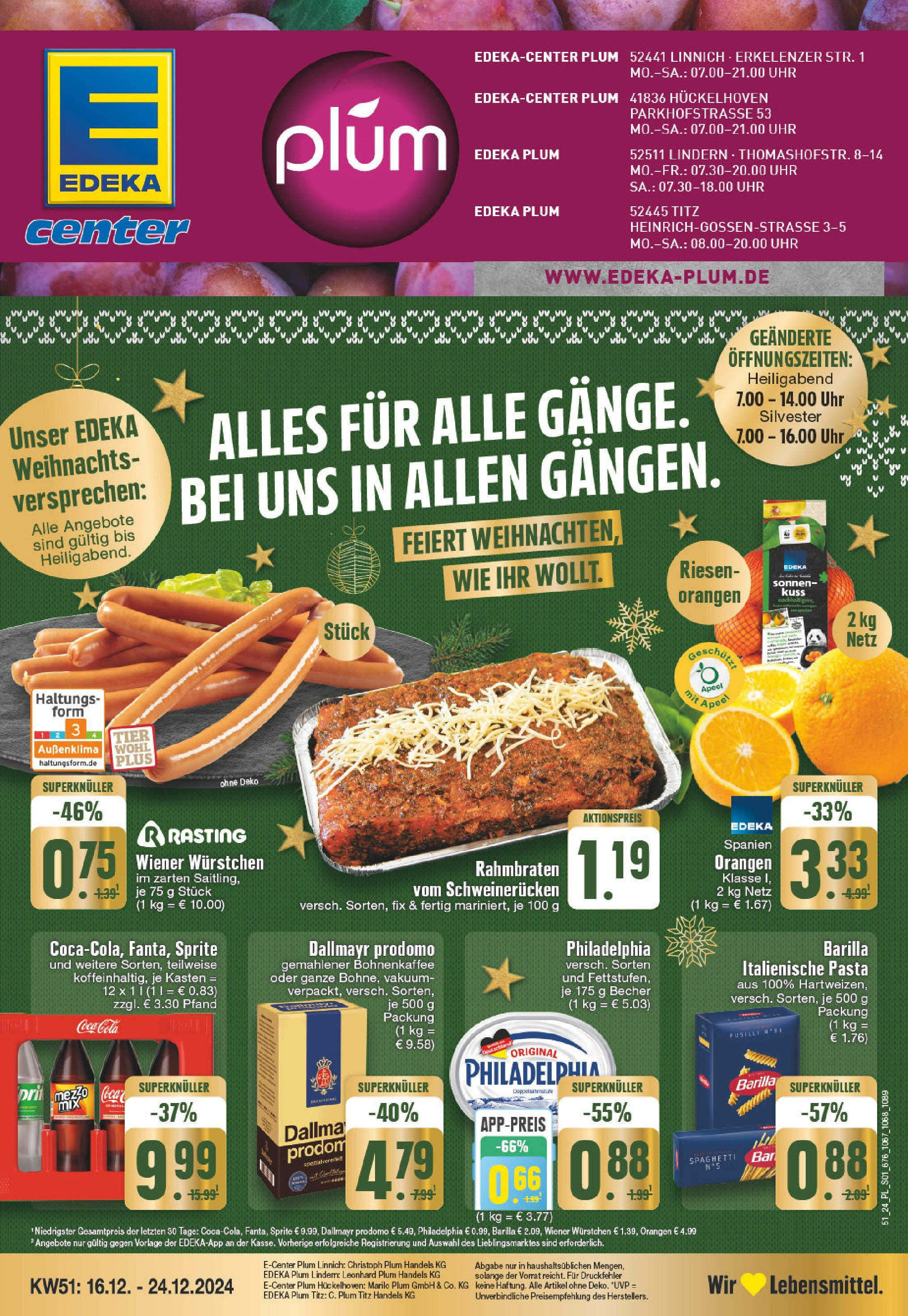 Edeka - EDEKA: Wochenangebote (ab 15.12.2024) » Angebote Online | Seite: 1 | Produkte: Sprite, Barilla, Schweinerucken, Uhr