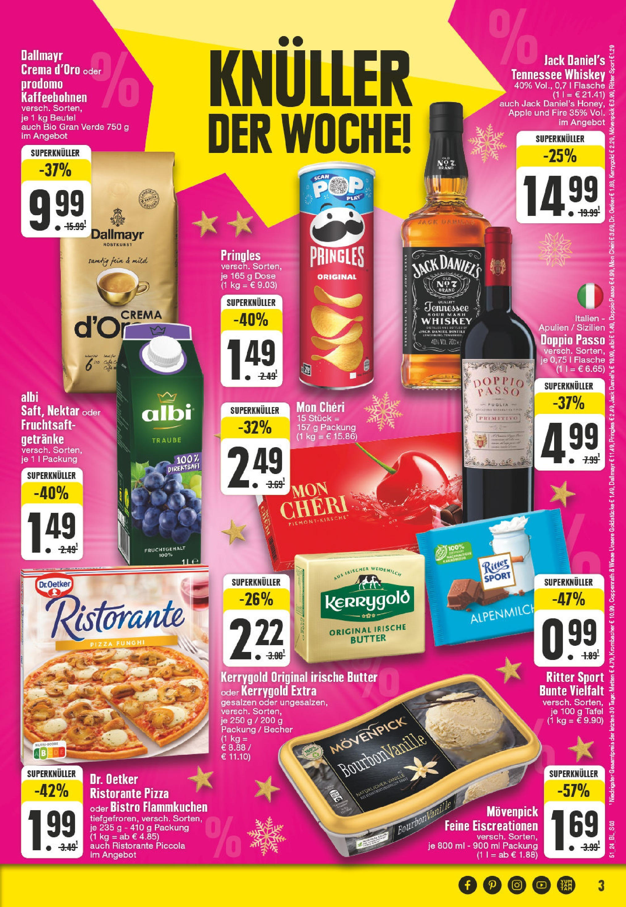 Edeka - EDEKA: Wochenangebote (ab 15.12.2024) » Angebote Online | Seite: 3 | Produkte: Butter, Ritter sport, Jack Daniel's, Pizza