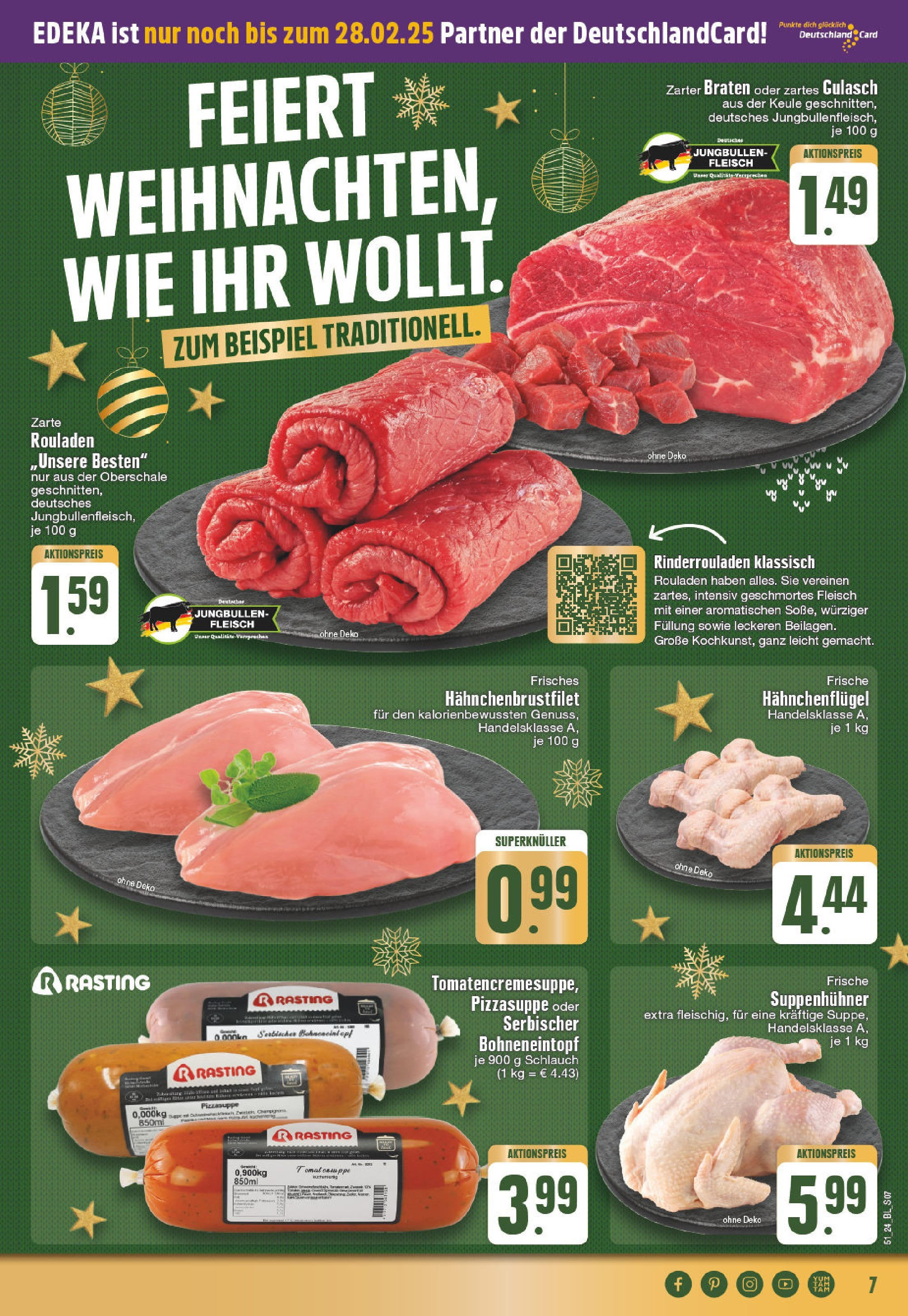 Edeka - EDEKA: Wochenangebote (ab 15.12.2024) » Angebote Online | Seite: 7 | Produkte: Rinderrouladen, Gulasch, Fleisch