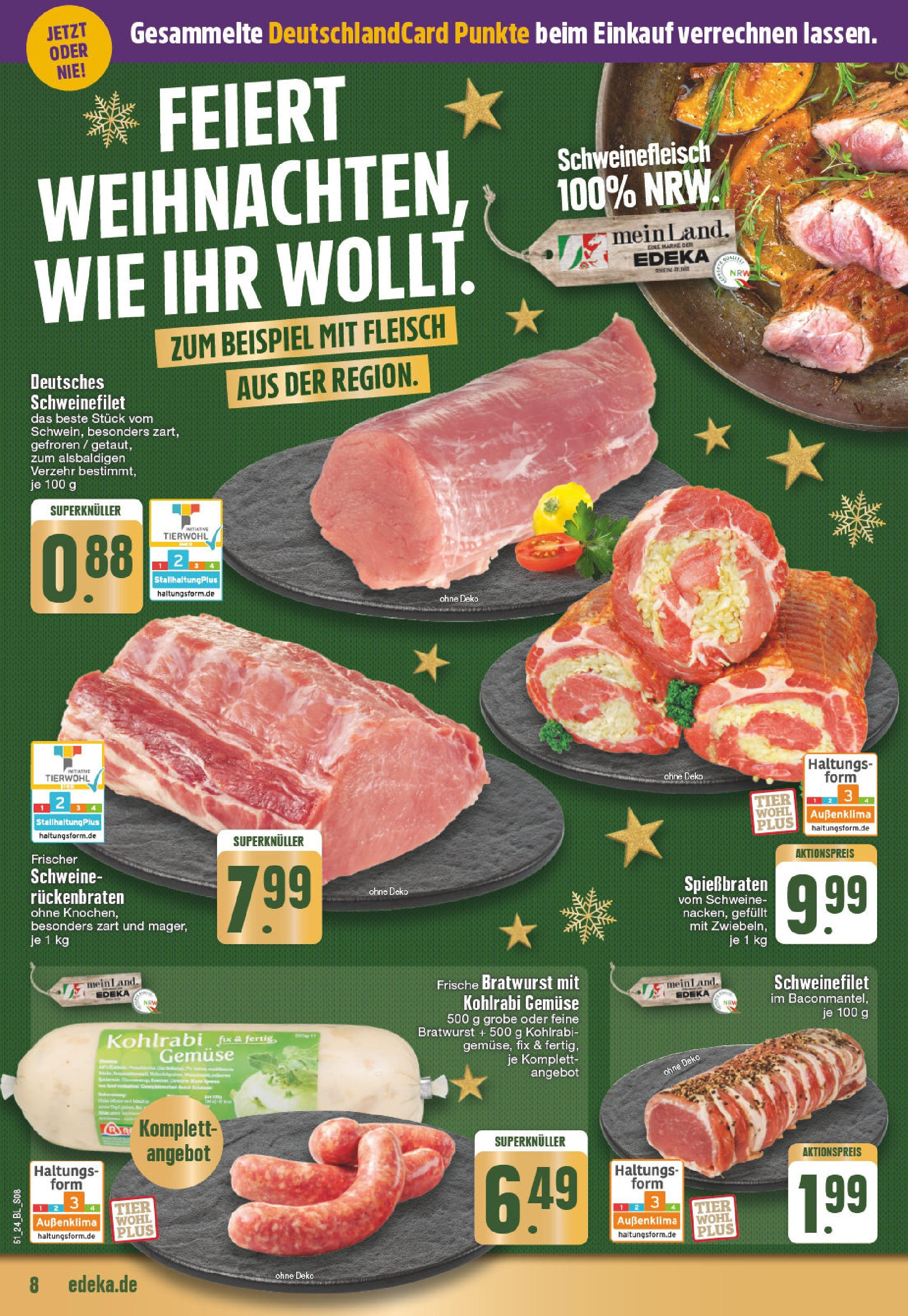 Edeka - EDEKA: Wochenangebote (ab 15.12.2024) » Angebote Online | Seite: 8 | Produkte: Kohlrabi, Schweinefilet, Gemüse, Fleisch