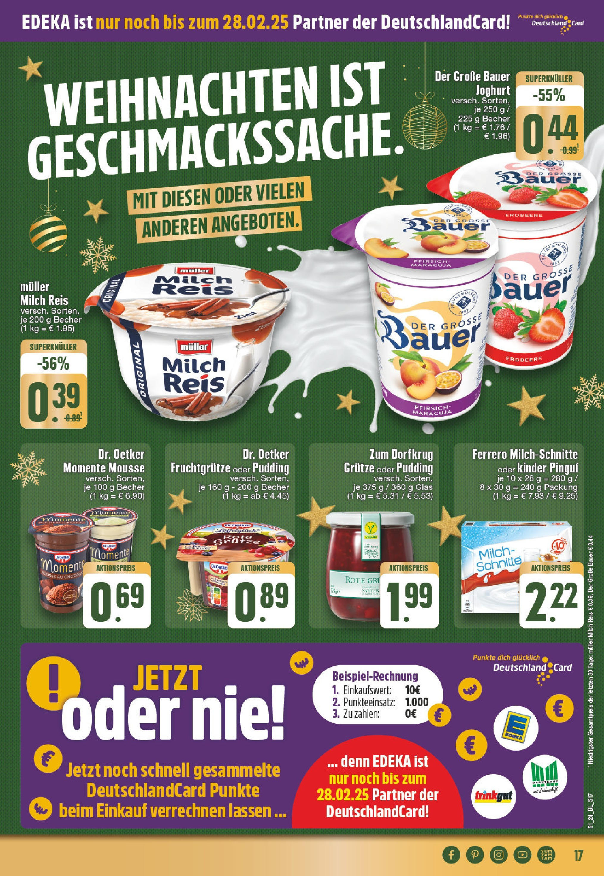 Edeka - EDEKA: Wochenangebote (ab 15.12.2024) » Angebote Online | Seite: 17 | Produkte: Milch, Pudding, Pfirsich, Ferrero milchschnitte