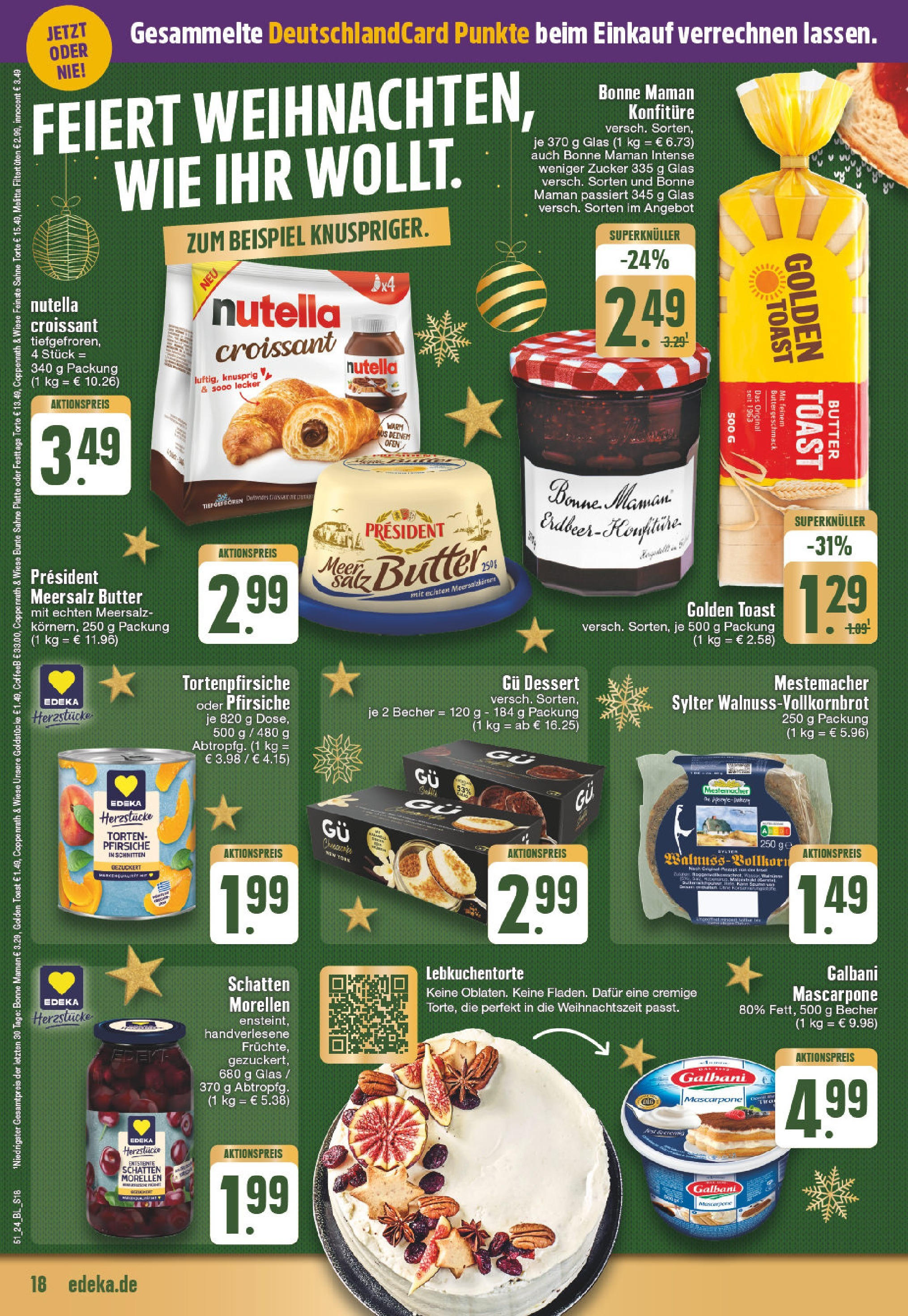 Edeka - EDEKA: Wochenangebote (ab 15.12.2024) » Angebote Online | Seite: 18 | Produkte: Ofen, Butter, Zucker, Bonne maman