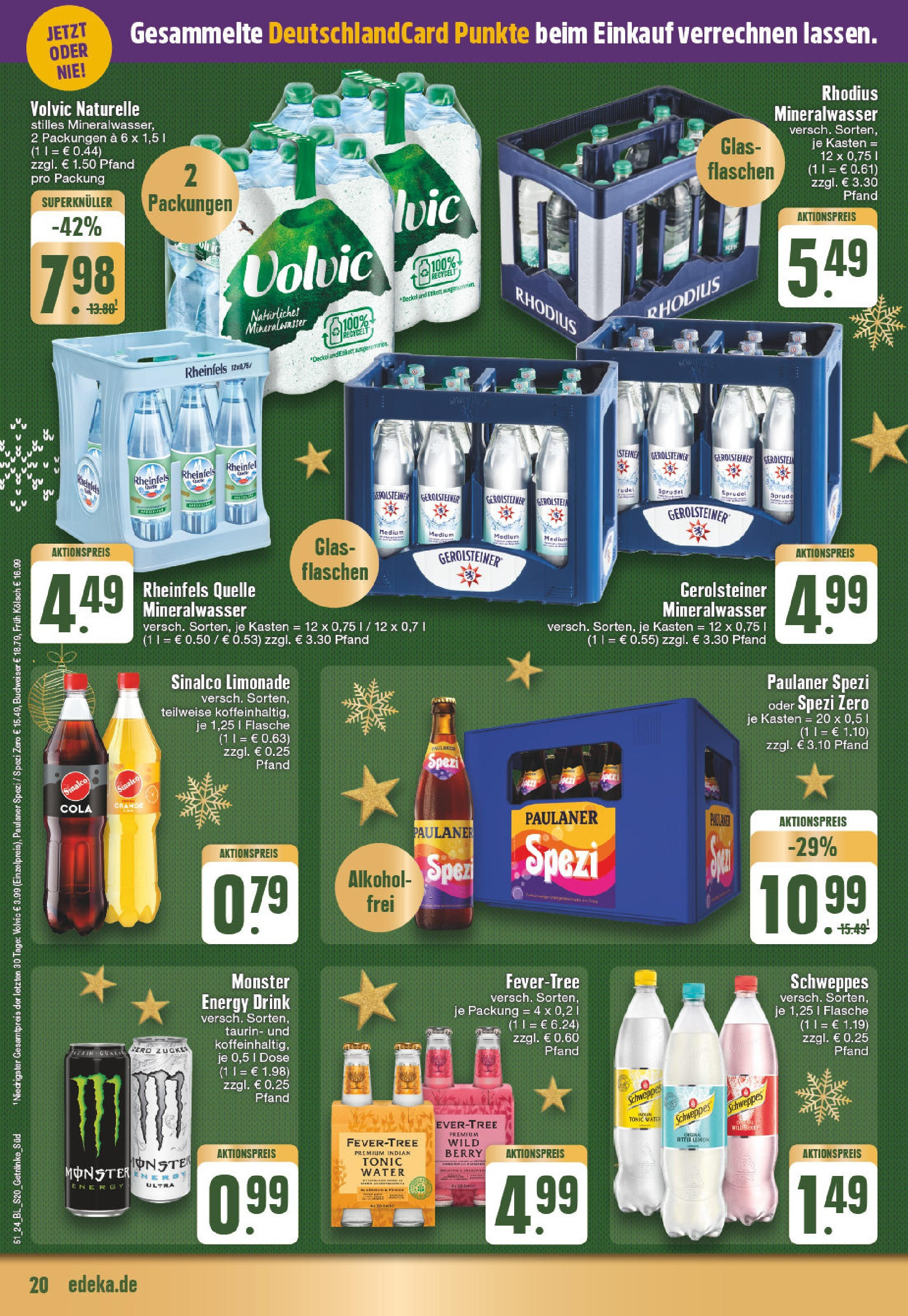 Edeka - EDEKA: Wochenangebote (ab 15.12.2024) » Angebote Online | Seite: 20 | Produkte: Sinalco, Energy, Monster, Budweiser