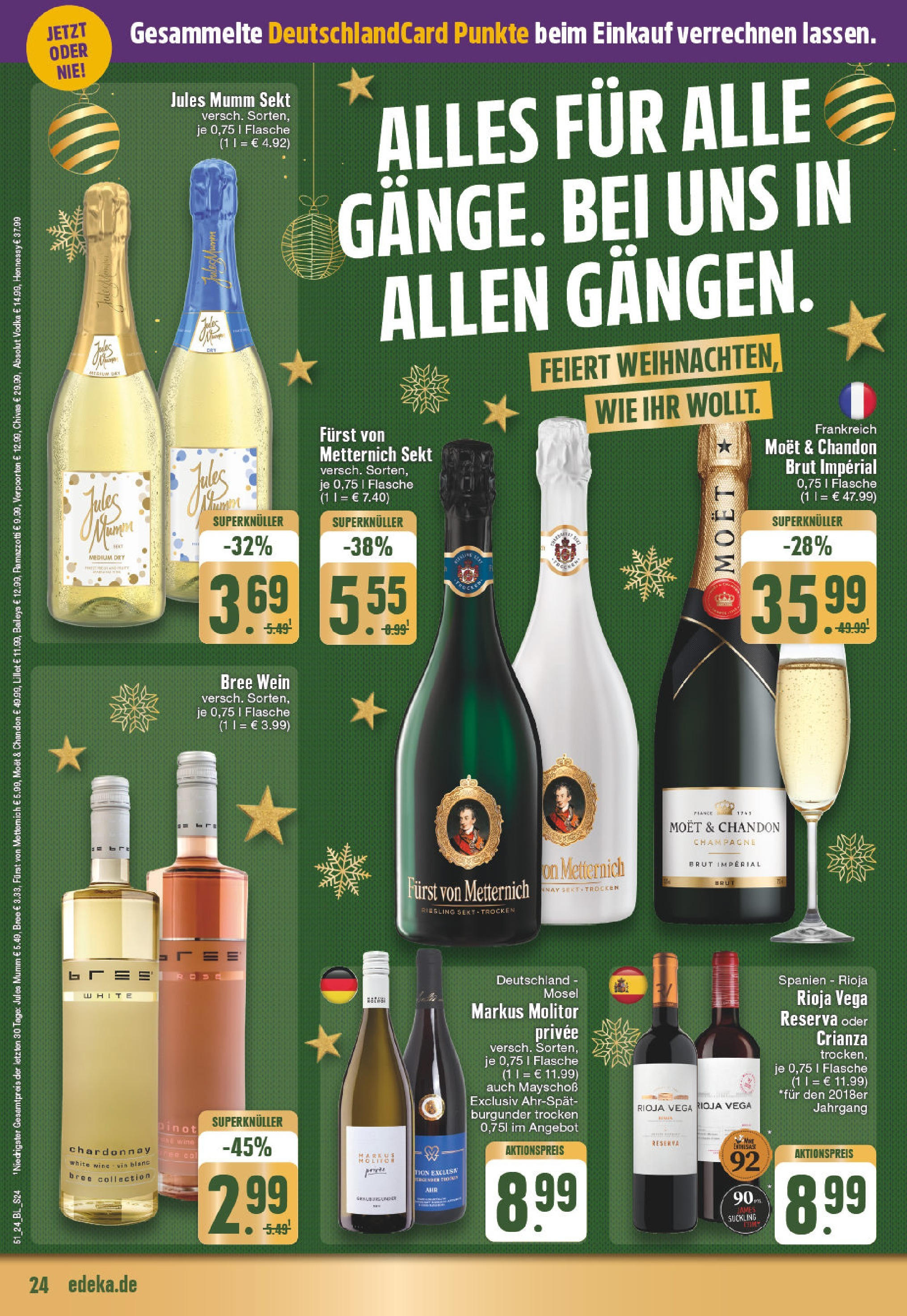 Edeka - EDEKA: Wochenangebote (ab 15.12.2024) » Angebote Online | Seite: 24 | Produkte: Bree, Baileys, Vodka, Ramazzotti