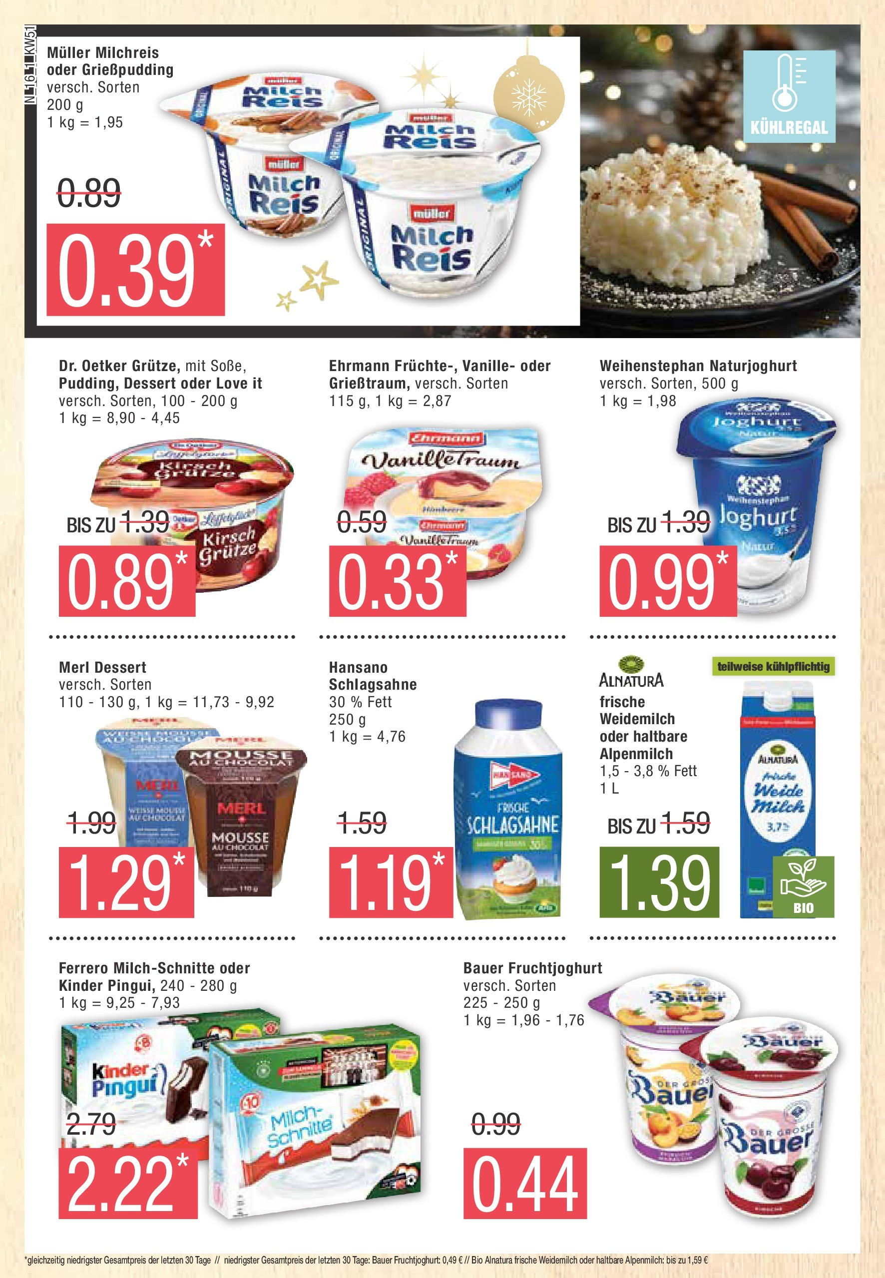 Marktkauf - Marktkauf: Wochenangebote (ab 15.12.2024) » Angebote online | Seite: 16 | Produkte: Schlagsahne, Milch, Joghurt, Ferrero milchschnitte